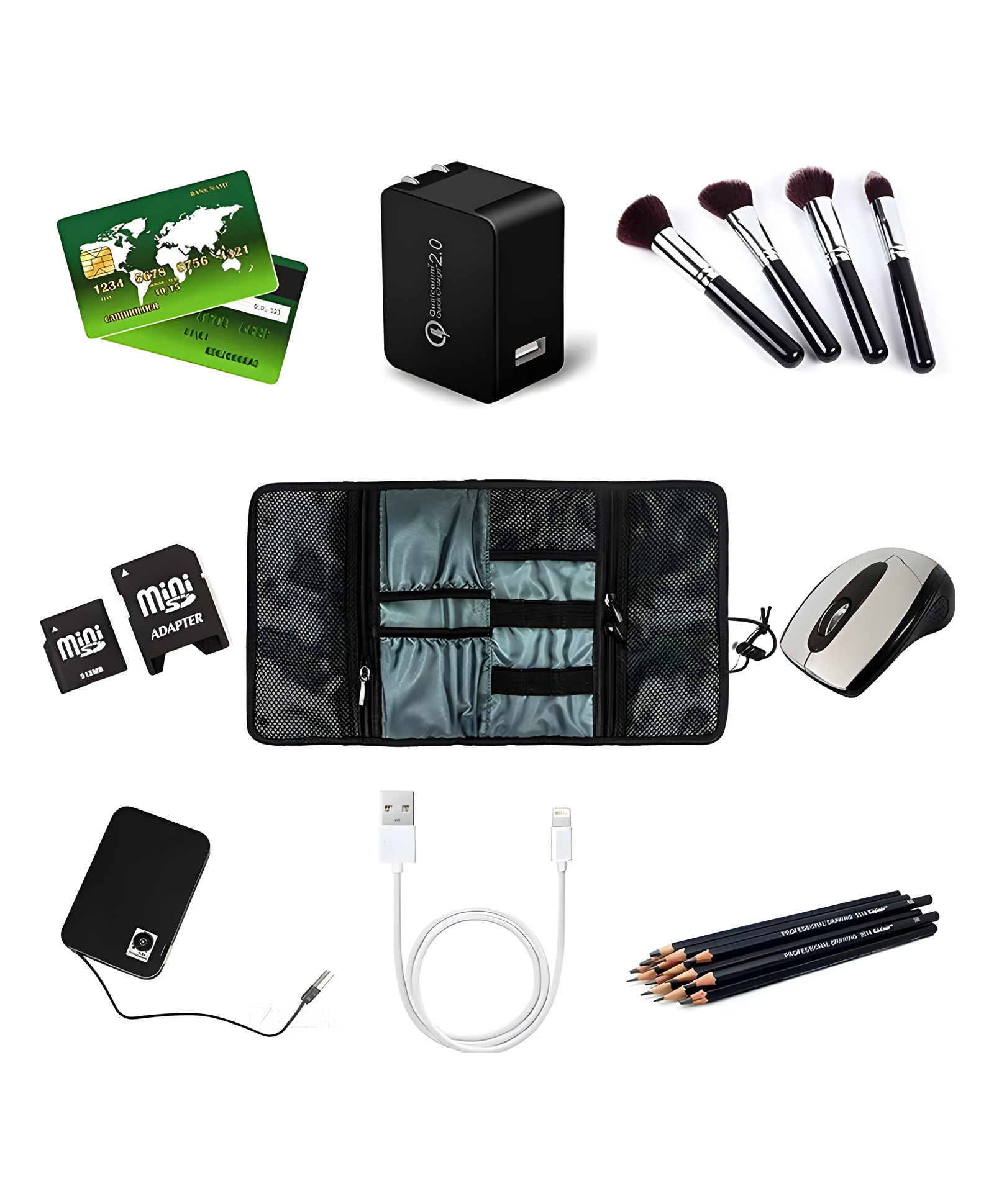 COZY VIBES Travel Gadgets Carrying Case Pouch Electronics Accessories Bag Organizer Case Storage Cable Bag-PACK OF 1-COLOR MAY VARY-image-21