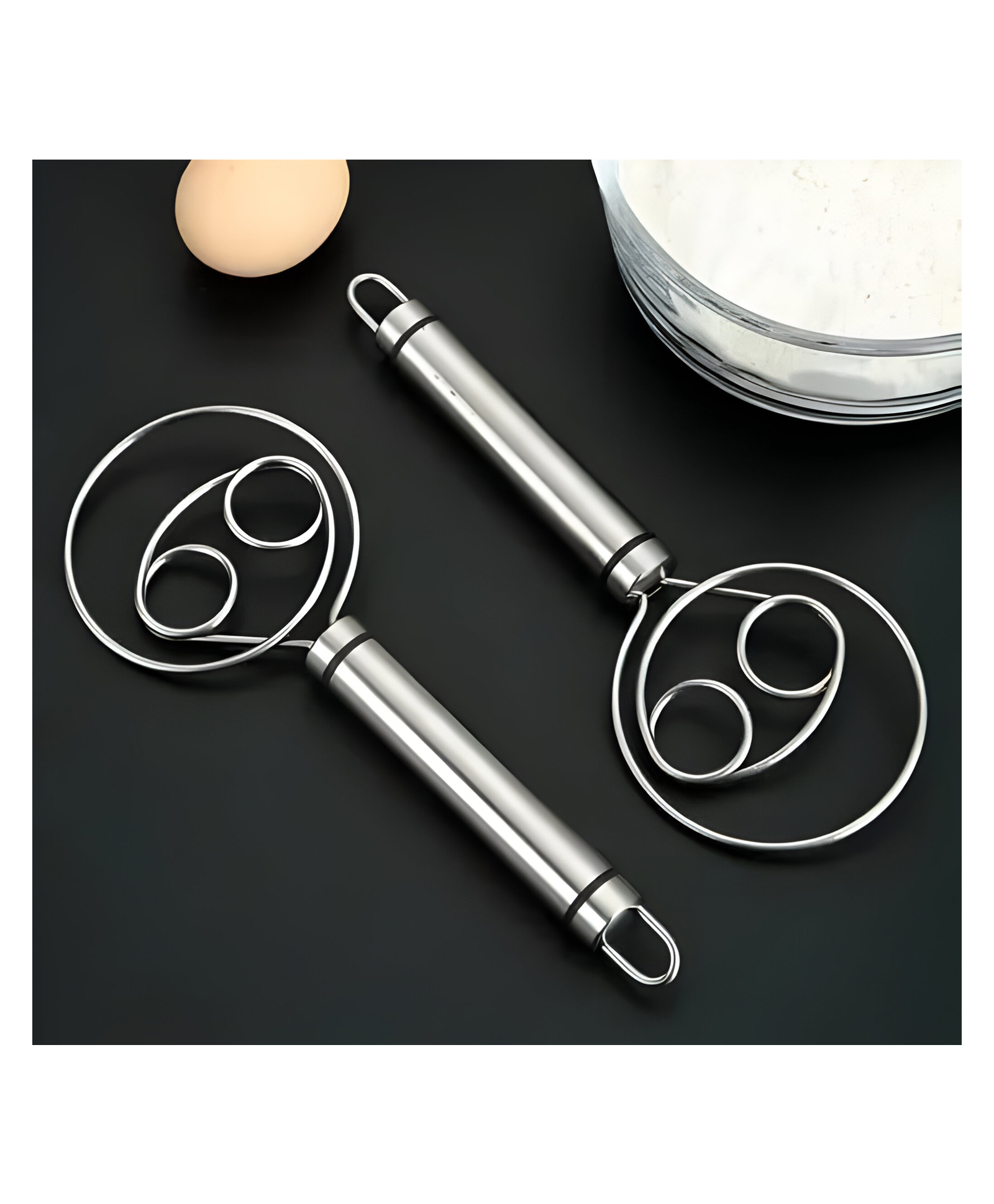 COZY VIBES Dough Whisk, Stainless Steel Atta Whisk, Dough Hand Mixer, Blender for Egg, Bread, Cake, Pastry, Pizza Dough, Kitchen Tools-PACK OF 1-COLOR MAY VARY-image-5