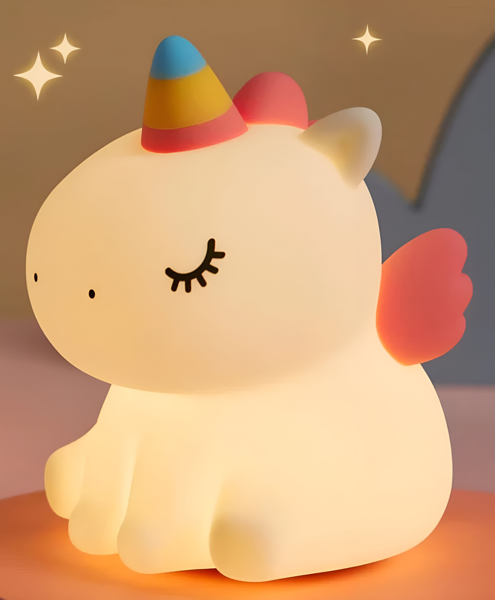 YAMAMA Lovely Unicorn Silicone Night Light Squishy LED Animal Night Light Silicone Dimmable Timed Bedside Lamp Light Up USB Rechargeable Unicorn Touch Light Night Lamp Home Decor Lights With Timing FunctionMulticolor-image-44
