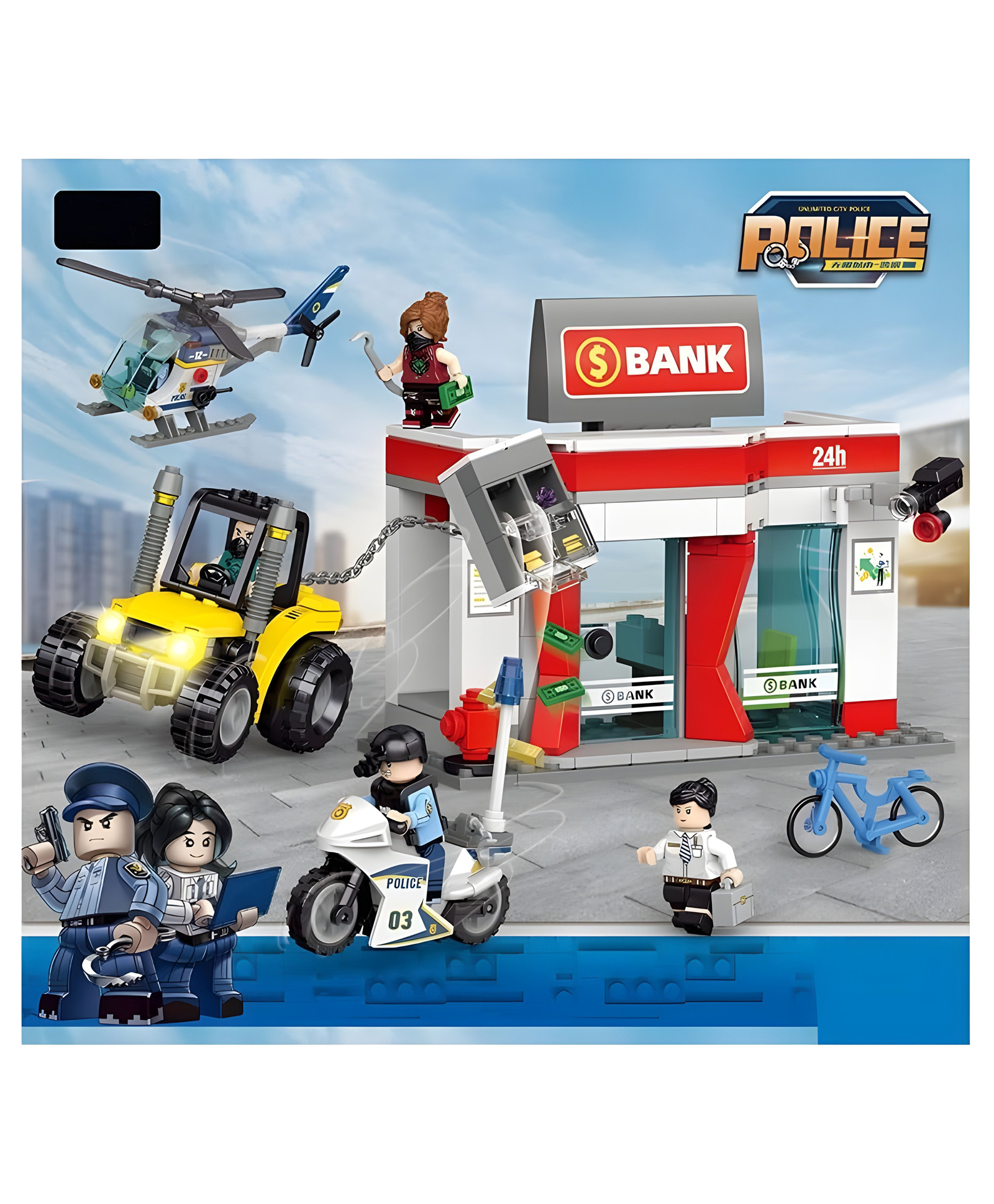YAMAMA Building Blocks City Police Bank Defence Bricks Blocks Toys For Kids Fun And Educational Toys For Kids 431 Pcs - Multicolor-image-34