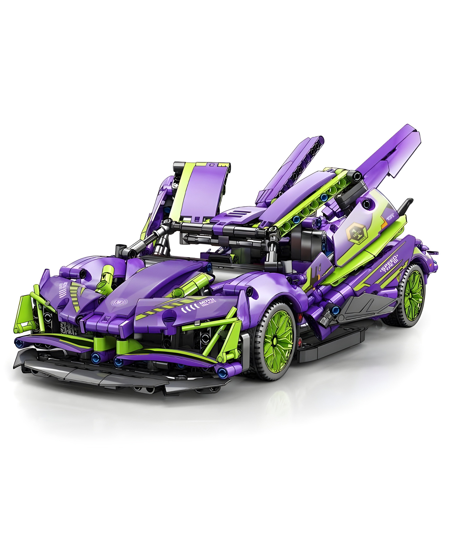 YAMAMA Building Blocks Creative High-Tech Sports Car Vehicle Bricks Blocks Toys For Kids Fun And Educational Toys For Kids DIY Assembling Racing Car Construction Set 1:14 Scale 1256 Pcs  Multicolor-image-33