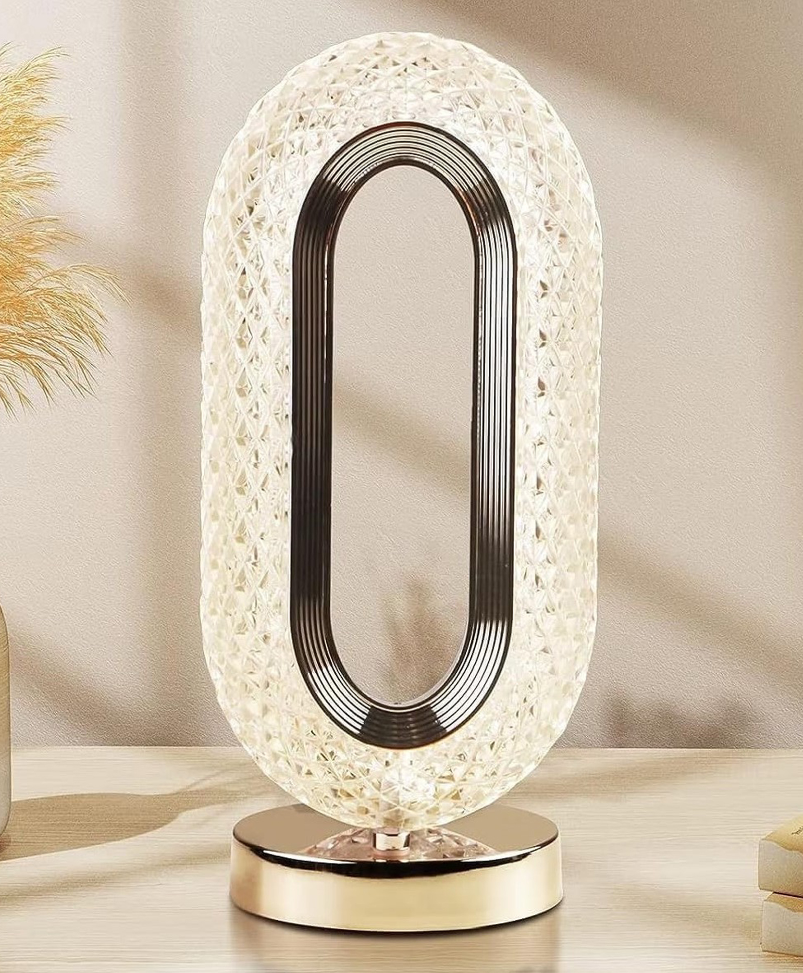 YAMAMA Night Lamp Crystal Table Lamp Touch Control LED Light With 3 Levels Brightness USB Rechargeable Lamp Room Decor Night Light For Bedroom Living Home Office Desk Decorations Home Décor Lights - Multicolor-image-18