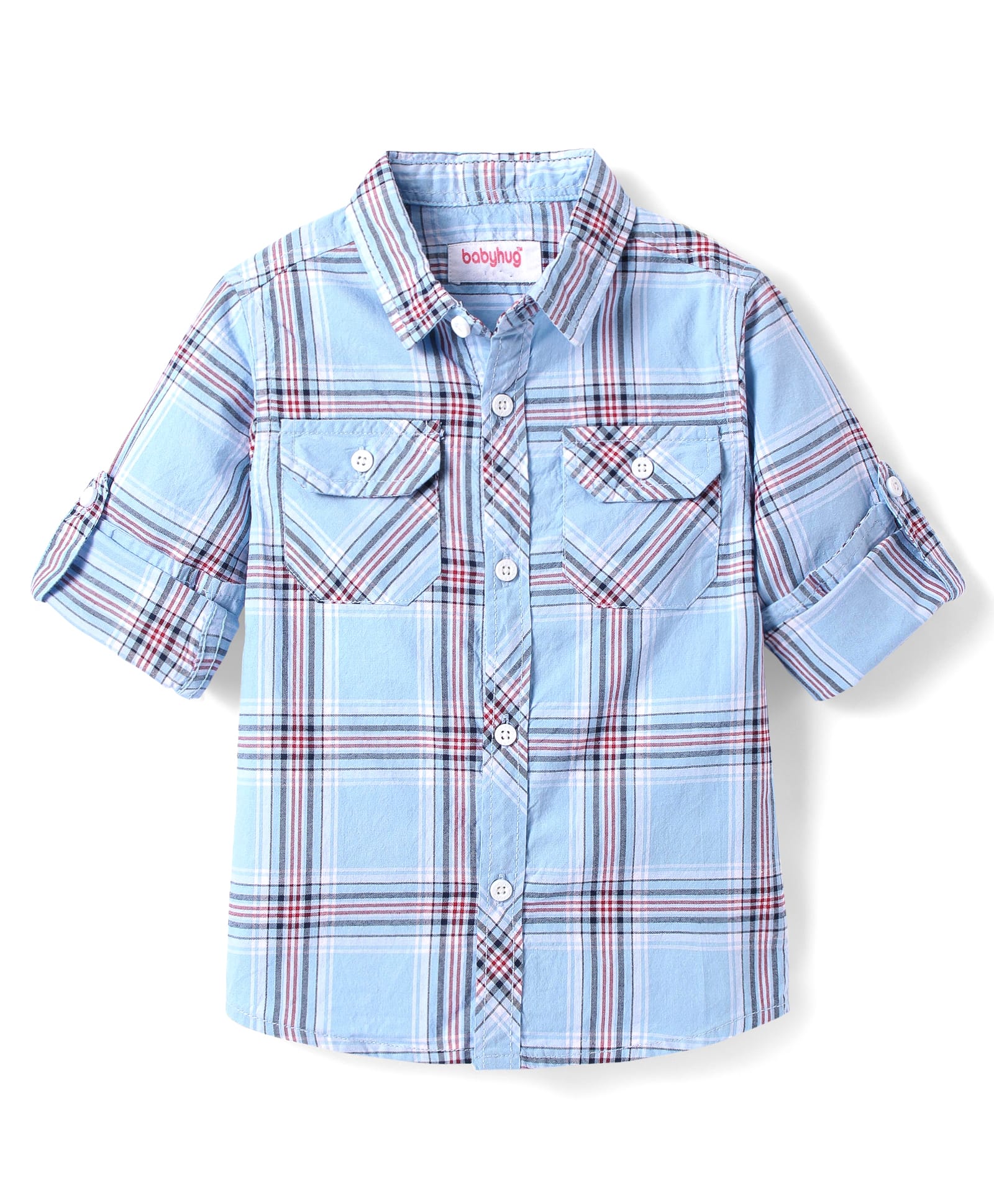 Babyhug Cotton Woven Full Sleeves Check Shirt - Blue-picture-14