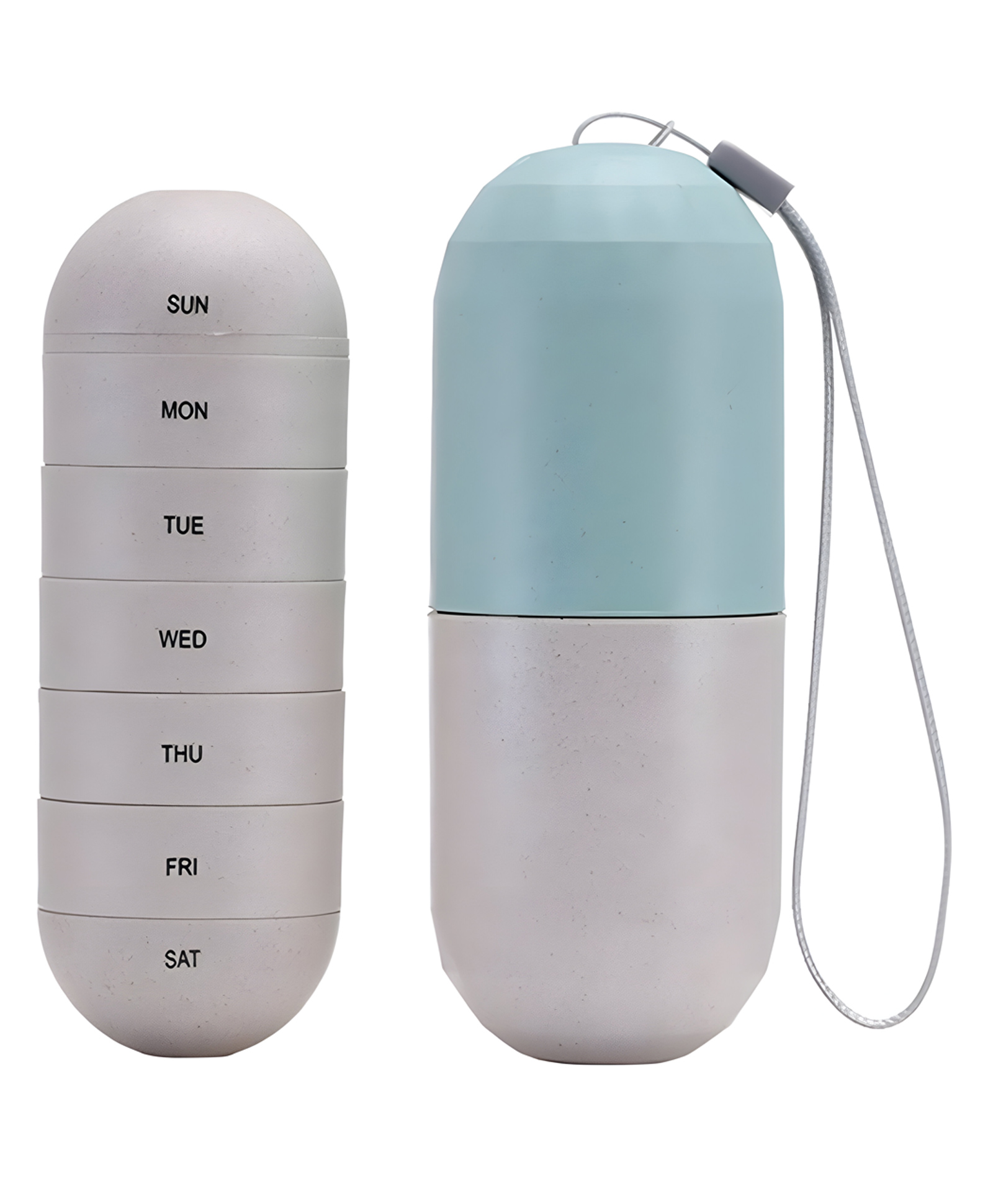 COZY VIBES Large Compartment Grain Fiber Moisture Proof Cute Weekly Pill Organizer, Laser Carving Markings, BPA Free Travel Hiking 7 Day Pill Box Case to Hold Pills,Vitamins,Fish Oil,Supplements - PACK OF 1 - COLOR MAY VARY-image-14