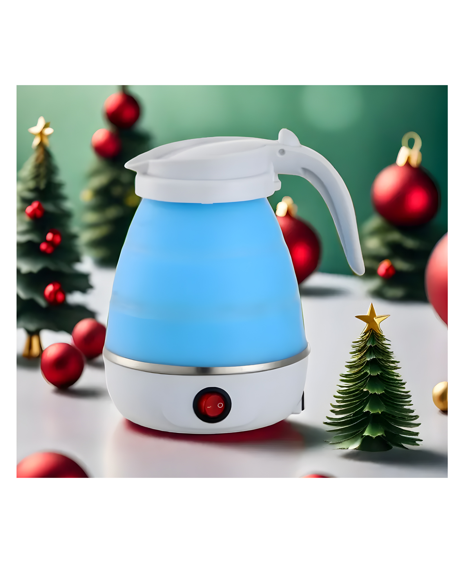 COZY VIBES Folding Mini Electric Kettle Travel Portable Silicone Foldable 0.6L Temperature Control Cordless Kettle - PACK OF 1 - COLOR MAY VARY