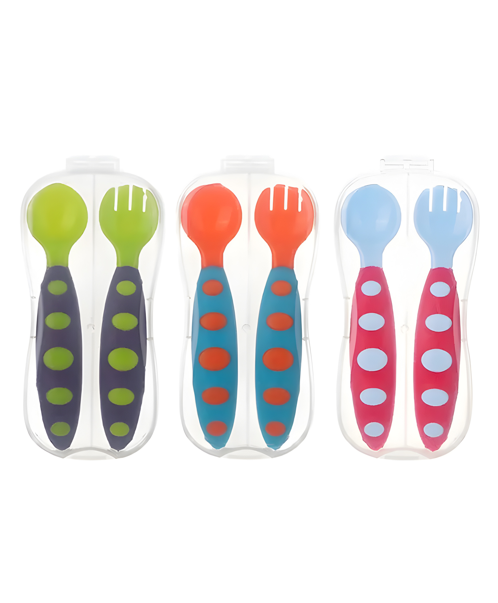 COZY VIBES BPA Free Food Grade Plastic Easy Grip Spoon and Fork Set| Colorful Tableware/Attractive Cutlery Set for Kids/Babies/Toddlers/Boys/Girls - PACK OF 1 - COLOR MAY VARY-image-41