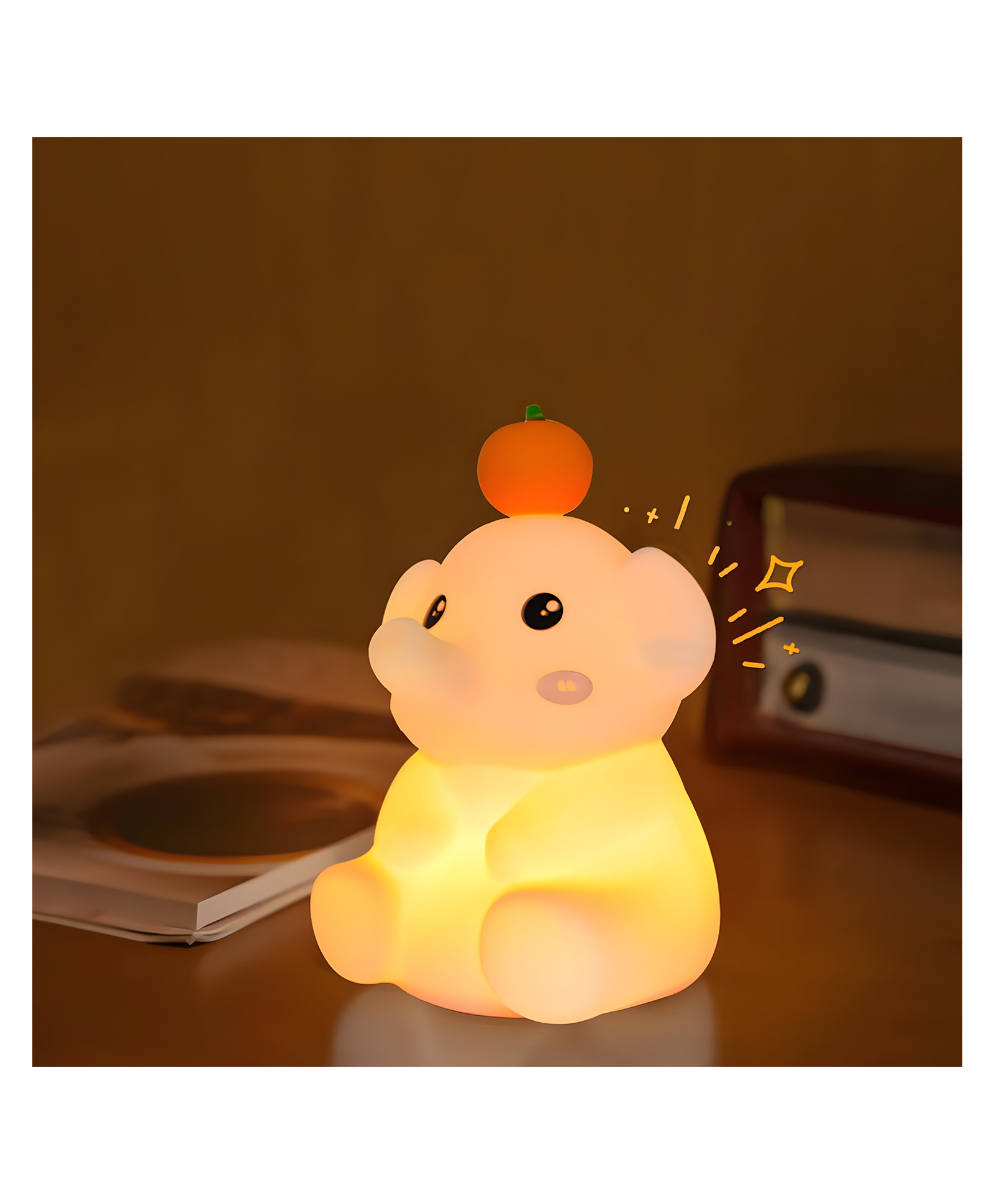 COZY VIBES Cute Elephant Night Light for Kids Animal Timed LED Nightlights, 1200mAh USB Rechargeable 2 Level Dimmable Nursery Sleeping Lamp for Baby Kids Décor - PACK OF 1 - COLOR MAY VARY-picture-27