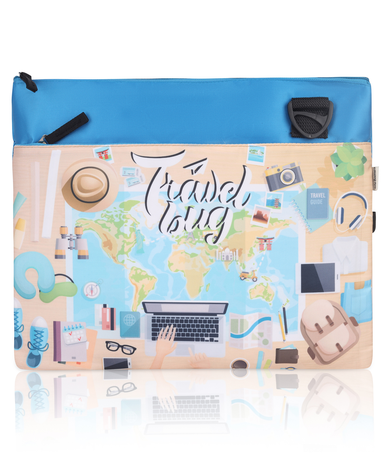 Echo Boomers Refreshing Sky Blue Tie-Dye Messenger BagAn eye-catching choice for busy students, offering a perfect blend of style and functionality for school and outings - 12 Inch-image-28
