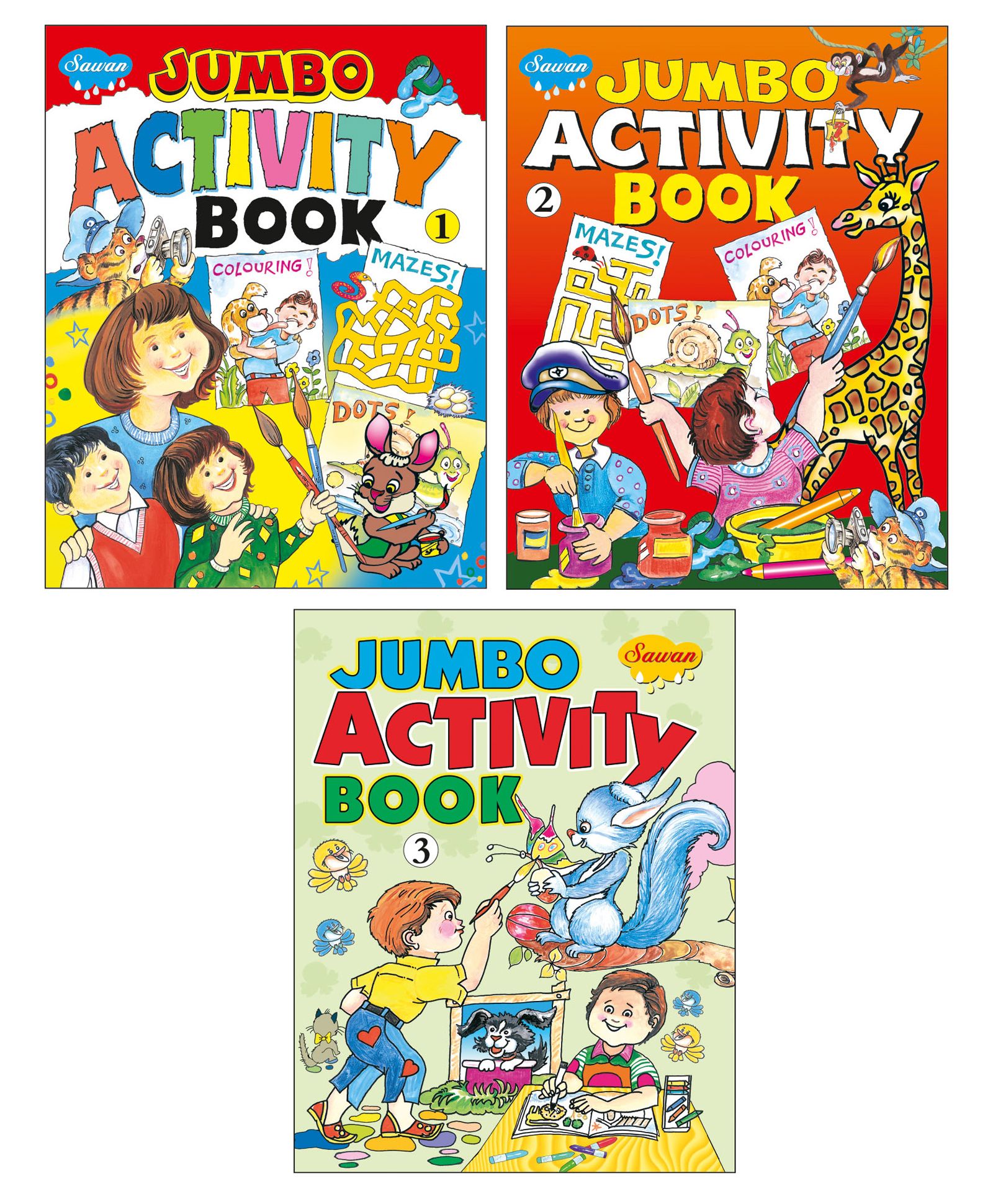 Sawan Jumbo Activity Books Level 1 2 3 Set of 3 - English-image-41