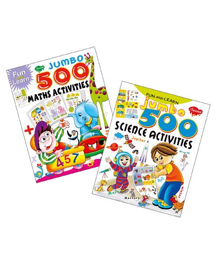 Sawan Activity Books Fun & Learn Jumbo 500 Series Maths & Science Set of 2 - English-image-40