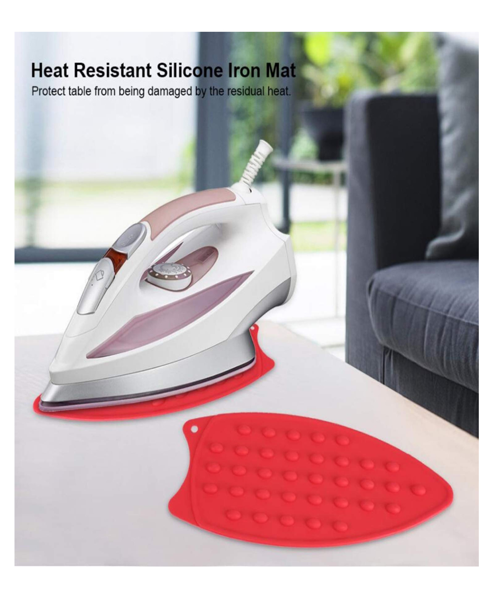 Paper Moon Silicone Iron Rest Pad Hot Mat Cover with Double Sided Heat Protection Ironing Mat for Clothes, 26x14 cm, 1pc - Color May Vary-image-5