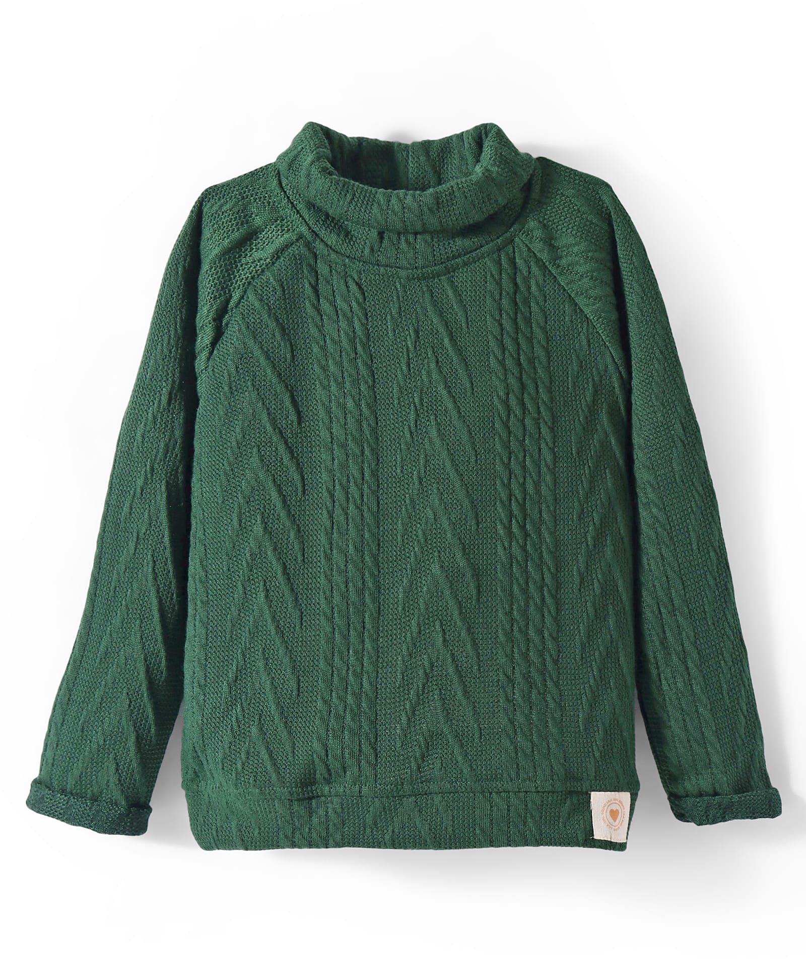 Little Kangaroos Fleece Knit Full Raglan Sleeves Solid Colour Sweatshirt - Dark Green-picture-24