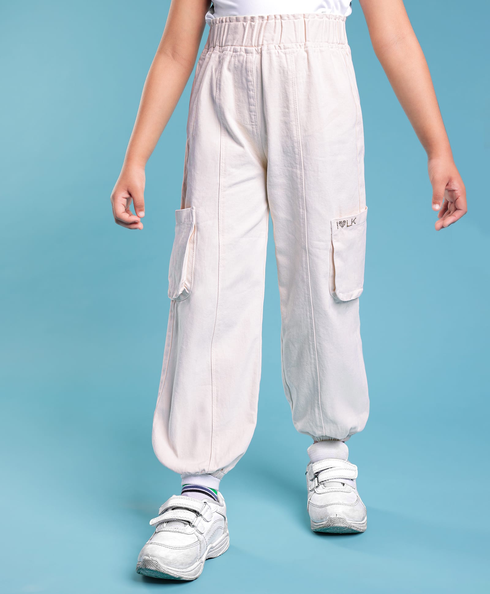 Little Kangaroos Textile Knit Full Length Solid Colour Lounge Pant - Cream-picture-21
