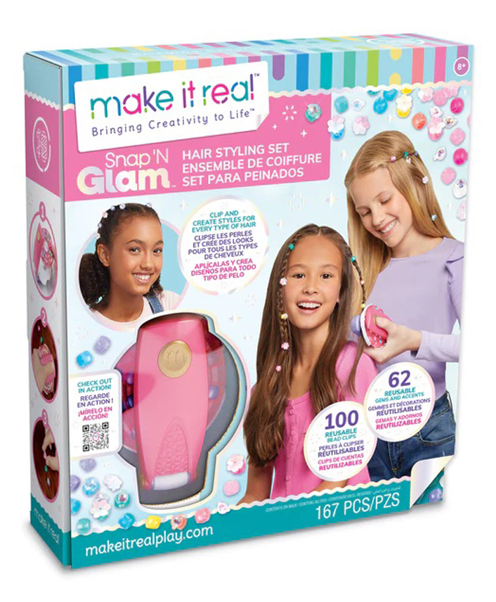 Make it Real Snap 'N Glam Hair Styling Set 167 Pieces - Pink-picture-19