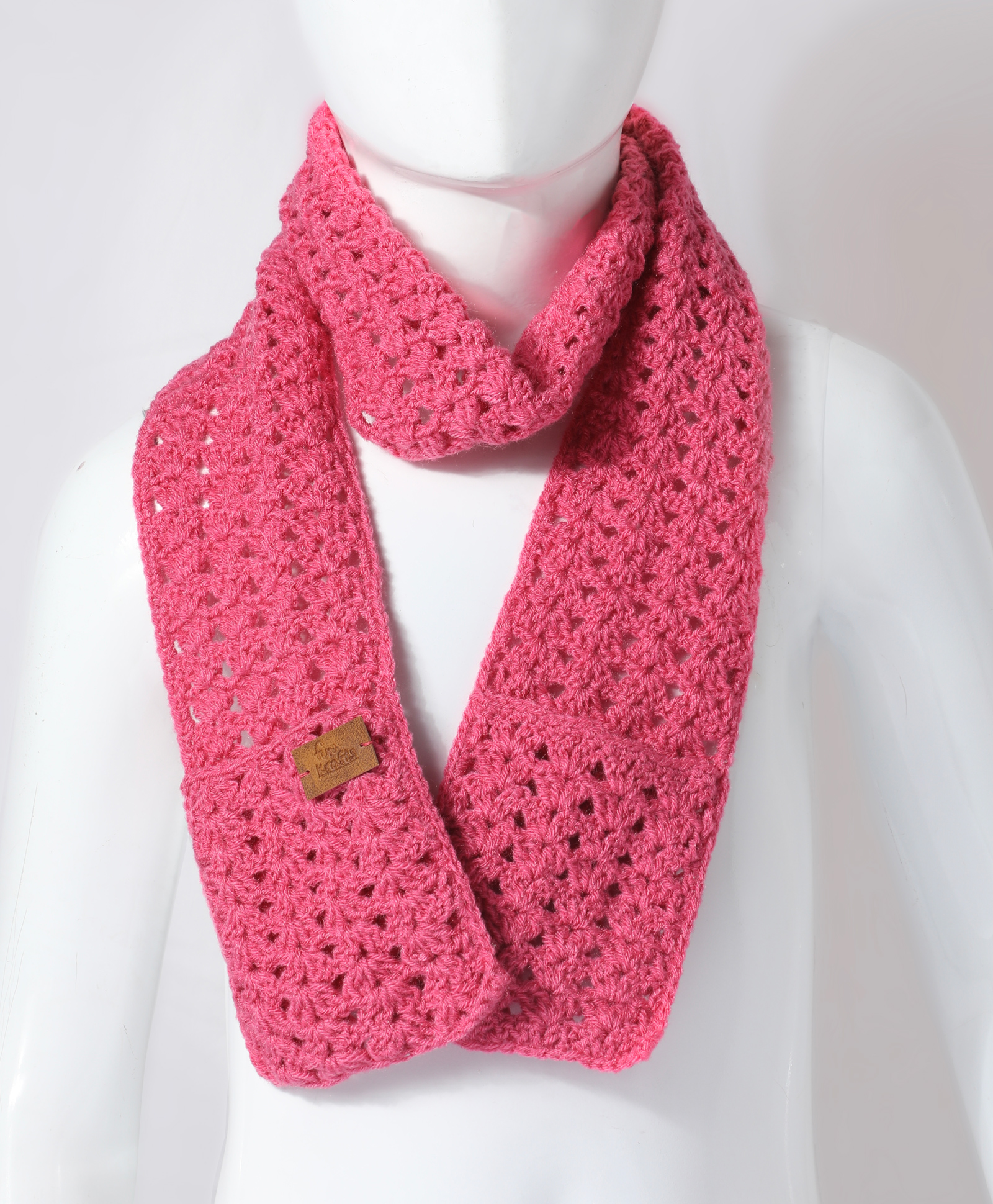 Funkrafts Handmade Woollen Muffler With Pockets - Pink-picture-21