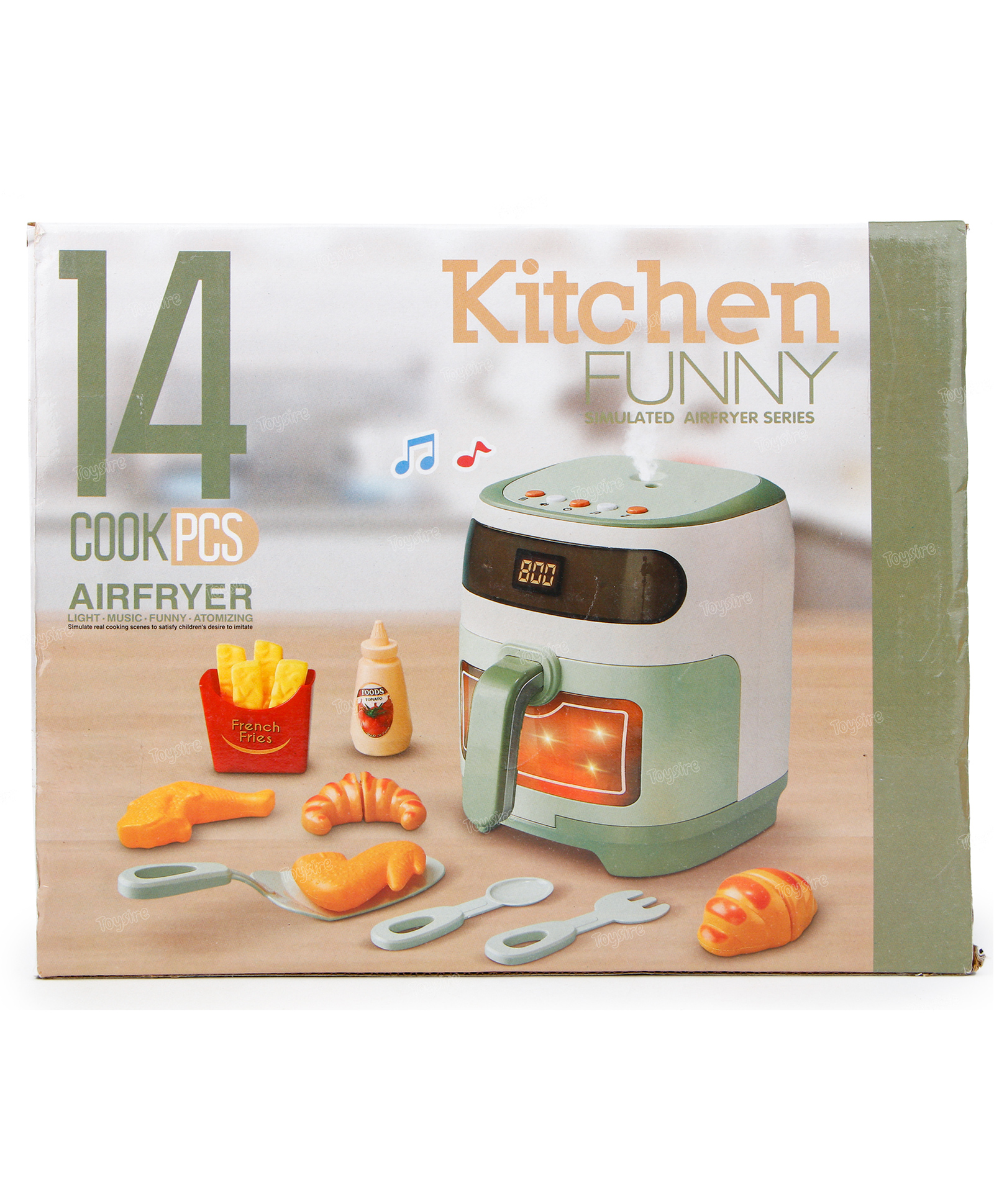 fiddlerz Toysire Kids Air Fryer with Play Food Toddler Chefs Pretend Play Food Toys Oven with Light & Sound and Play Food Grill Cooking-picture-25