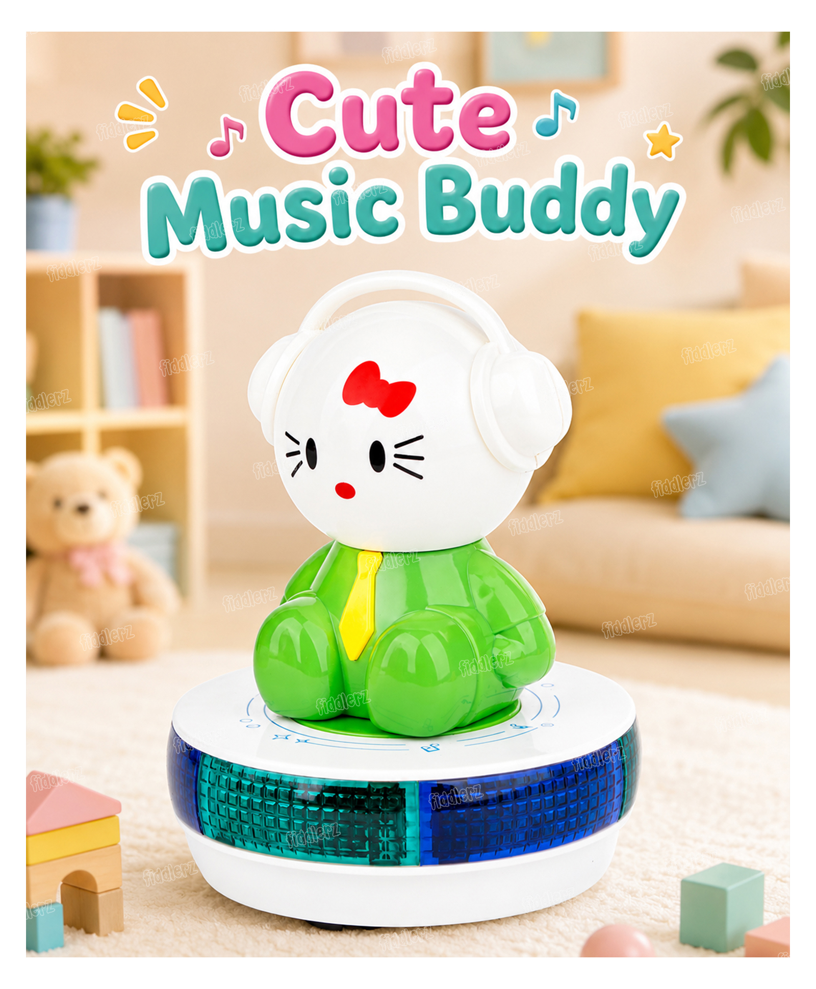 Toysire Musical Dancing Rabbit Toys for Kids with Light & Sound Early Educational Development Toys - Colour May Vary-image-0