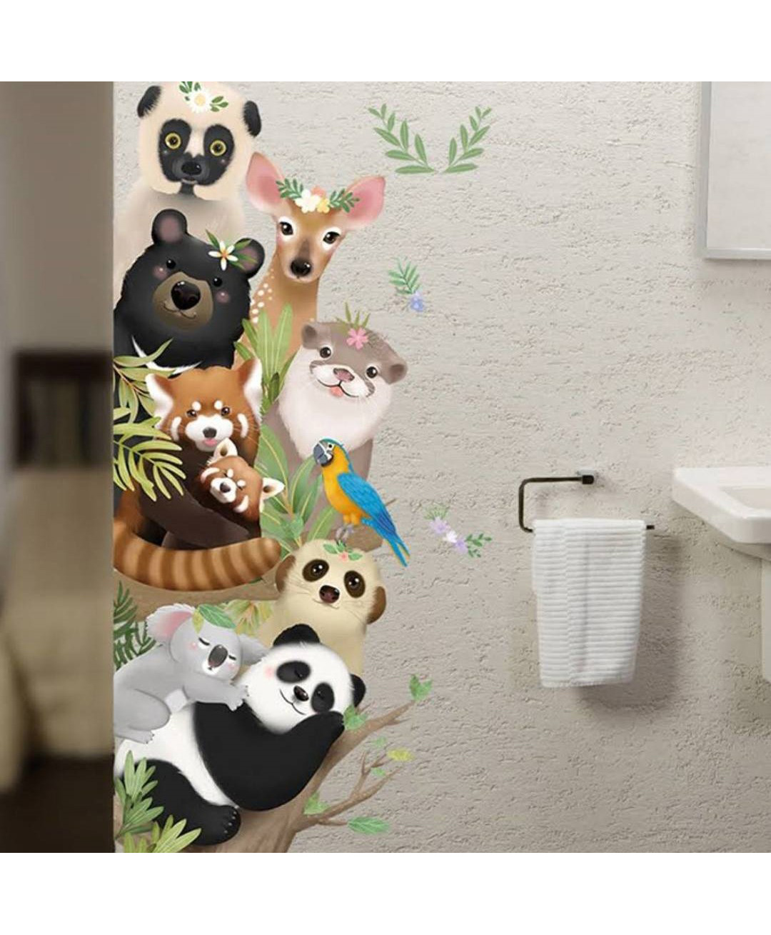 jaamso royals super cute animals self adhesive vinyl wall sticker