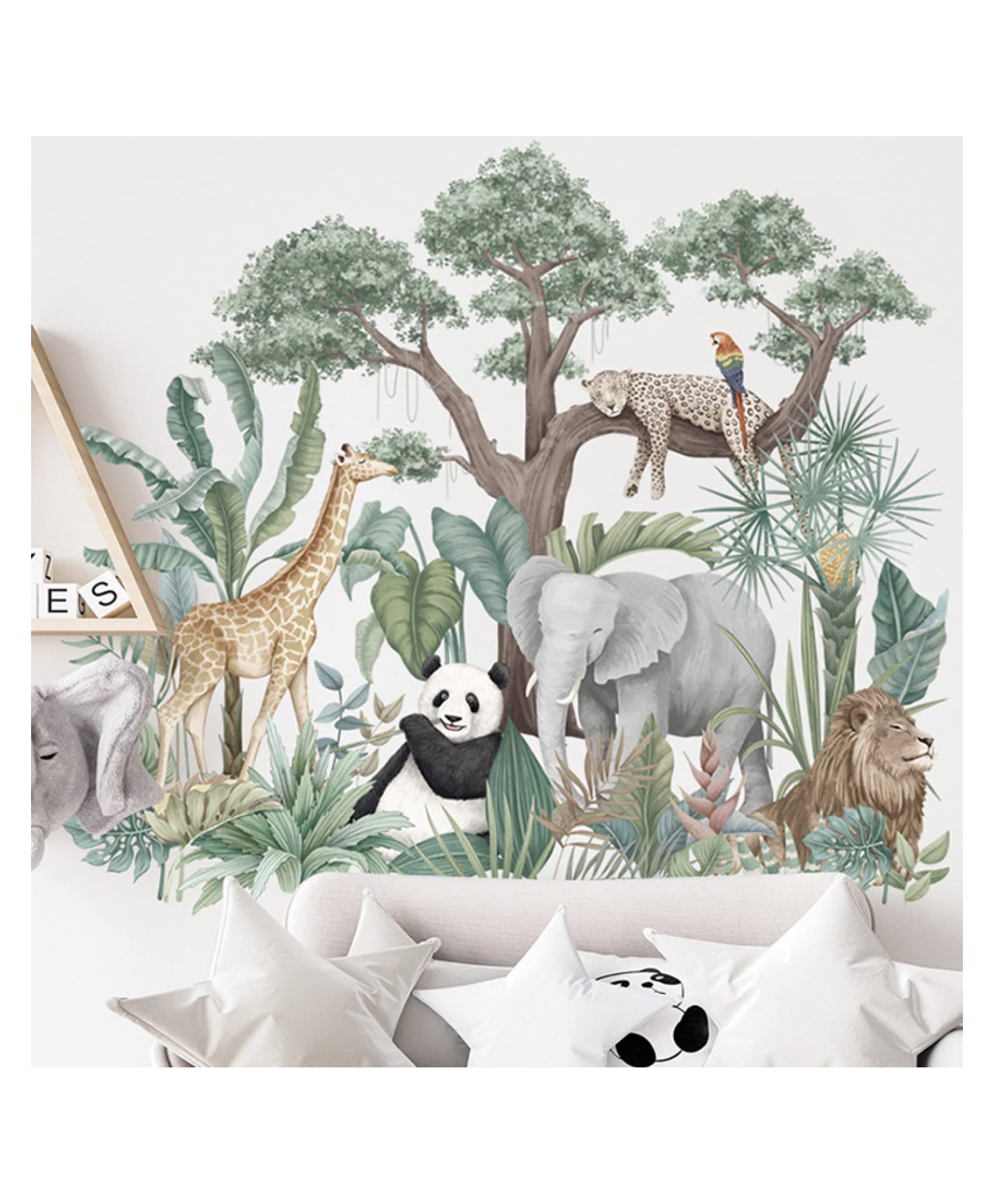 JAAMSO ROYALS Safari Animals Wall Decals Wall Stickers (30 CM X 90 CM, 2 Sheets)-image-13