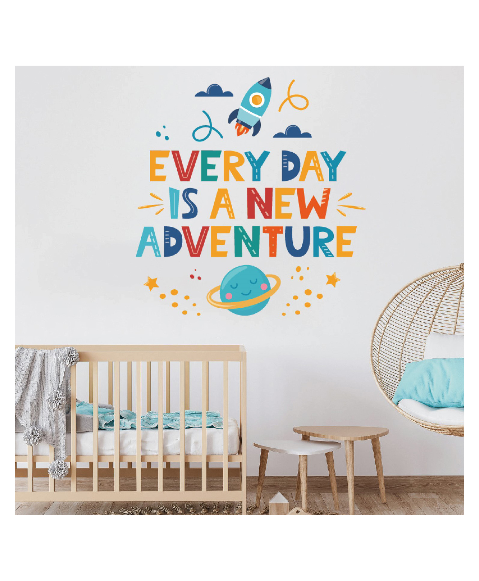 Jaamso Royals Colorful 'EVERY DAY IS A NEW ADVENTURE' Decorative Wall Sticker (30CM x 40CM)-picture-28