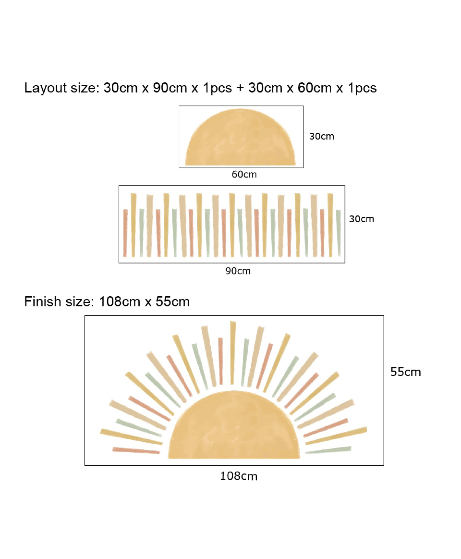 Jaamso Royals Boho Half Sun Kids Decorative Wall Sticker-picture-0