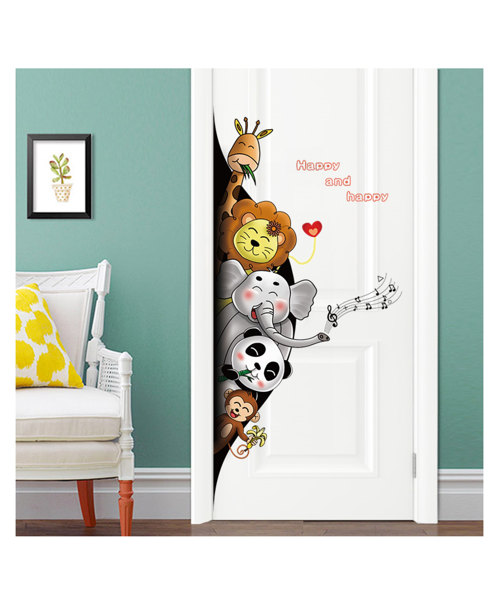 JAAMSO ROYALS Animals Black Hole 3D Door Asile Porch Wall Sticker (60 CM x 90 CM)-picture-39