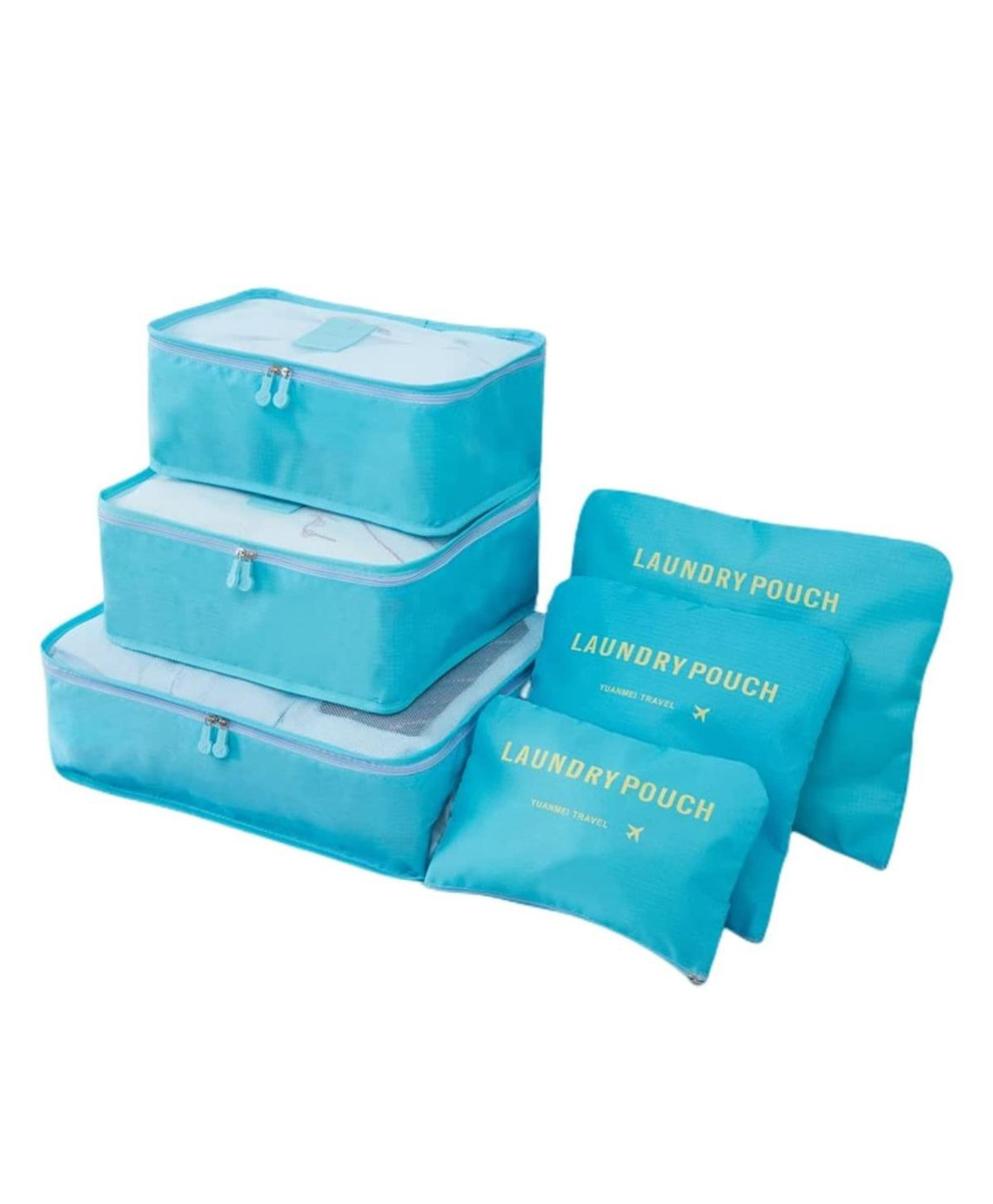 Awestuffs Set of 6 Travel Luggage Organizer Packing Cubes, Laundry Bags & Digital Pouch, Luggage Compression Pouches-picture-30