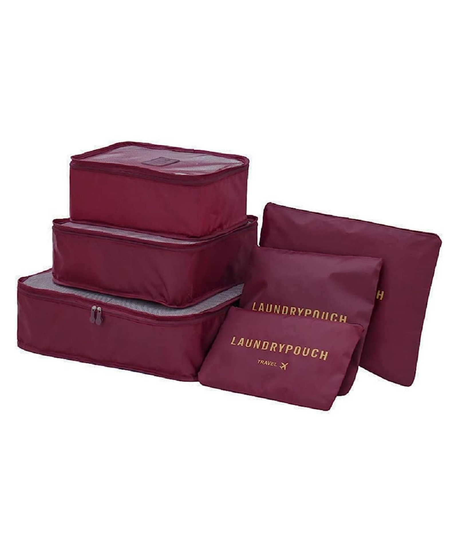 Awestuffs Set of 6 Travel Luggage Organizer Packing Cubes, Laundry Bags & Digital Pouch, Luggage Compression Pouches-image-4