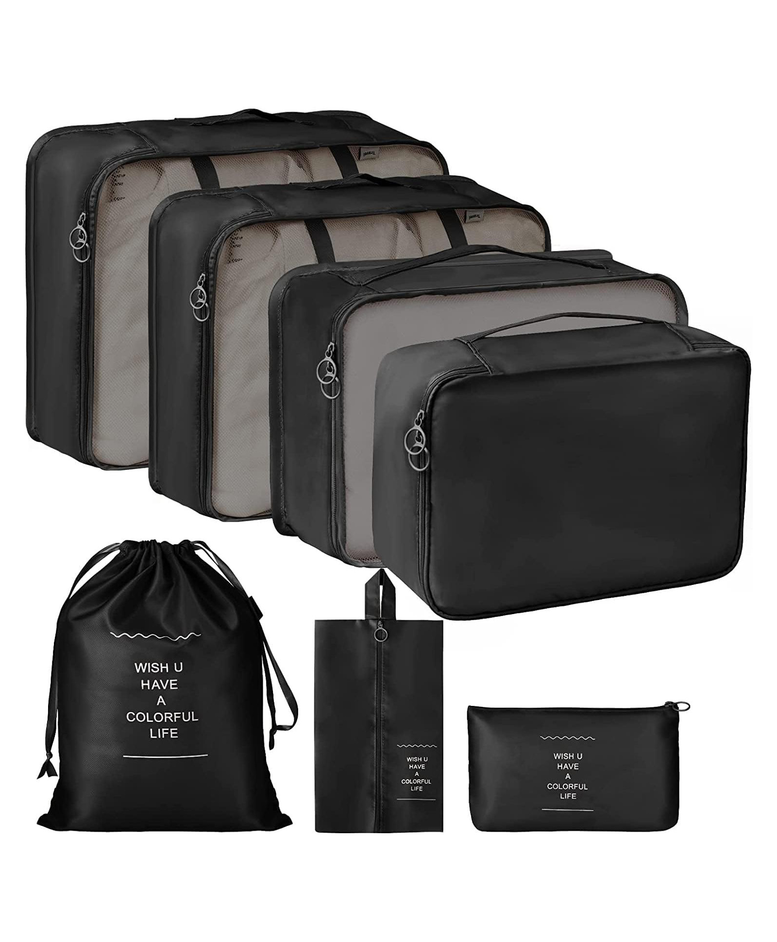 Awestuffs 7 Set Packing Cubes for Travel, Travel Organizer for Suitcase, Luggage, Travel Bags for Carry on, Waterproof Travel Essential with Laundry Bag-image-32