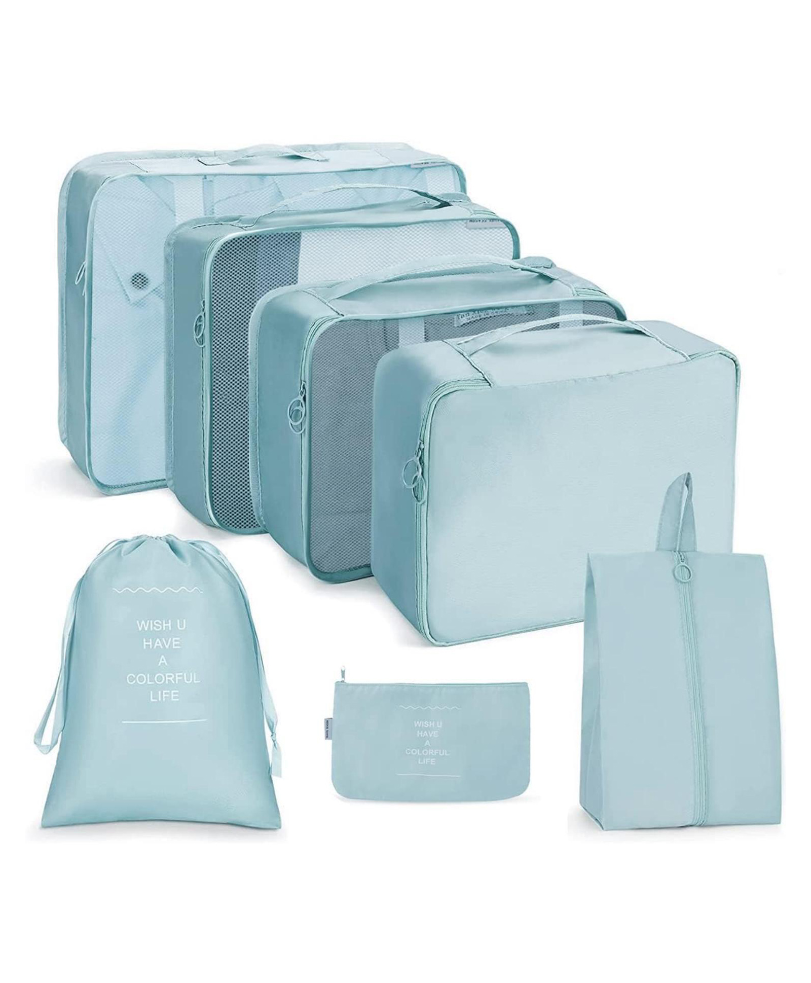 Awestuffs 7 Set Packing Cubes for Travel, Travel Organizer for Suitcase, Luggage, Travel Bags for Carry on, Waterproof Travel Essential with Laundry Bag-picture-18