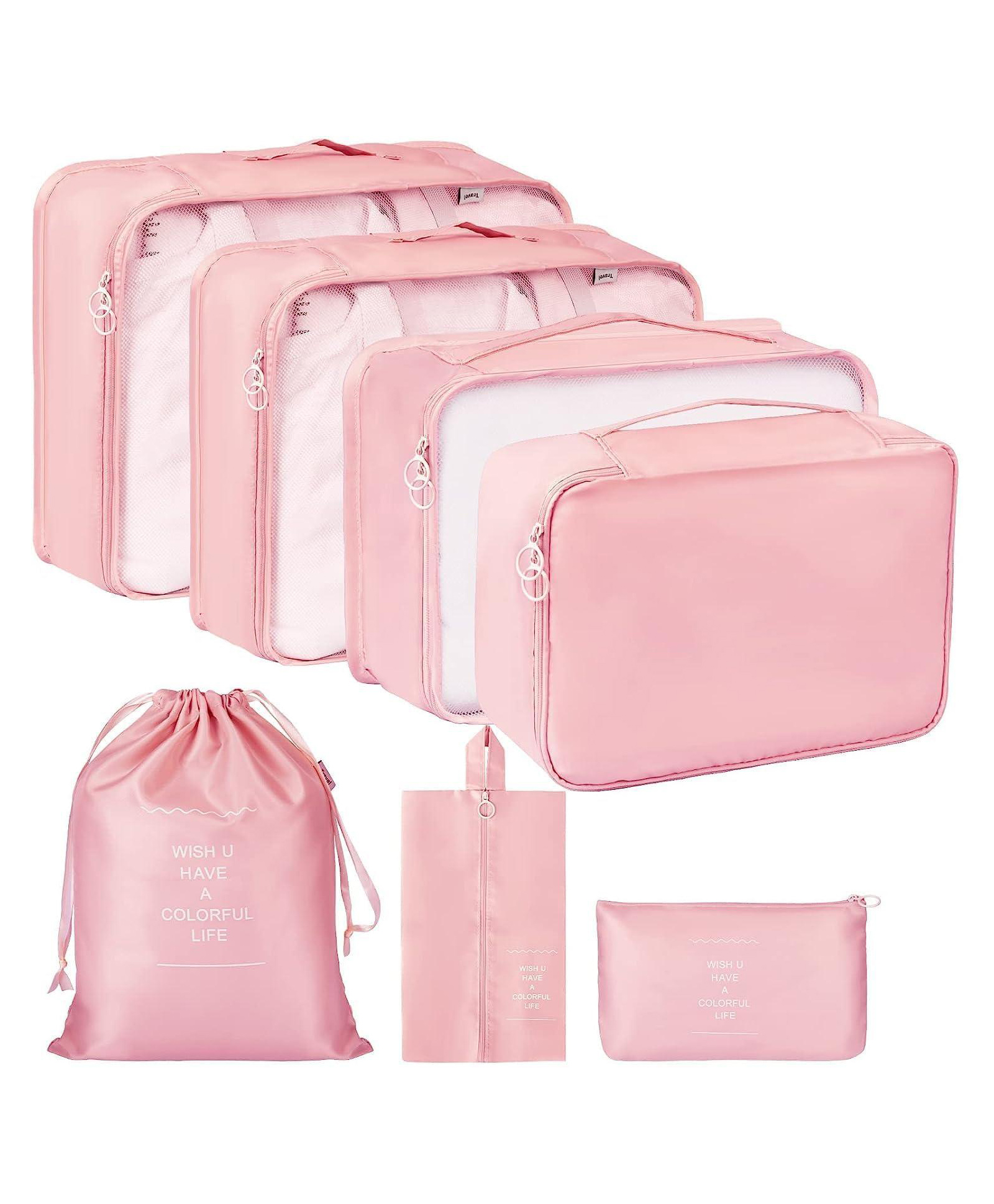 Awestuffs 7 Set Packing Cubes for Travel, Travel Organizer for Suitcase, Luggage, Travel Bags for Carry on, Waterproof Travel Essential with Laundry Bag-picture-1