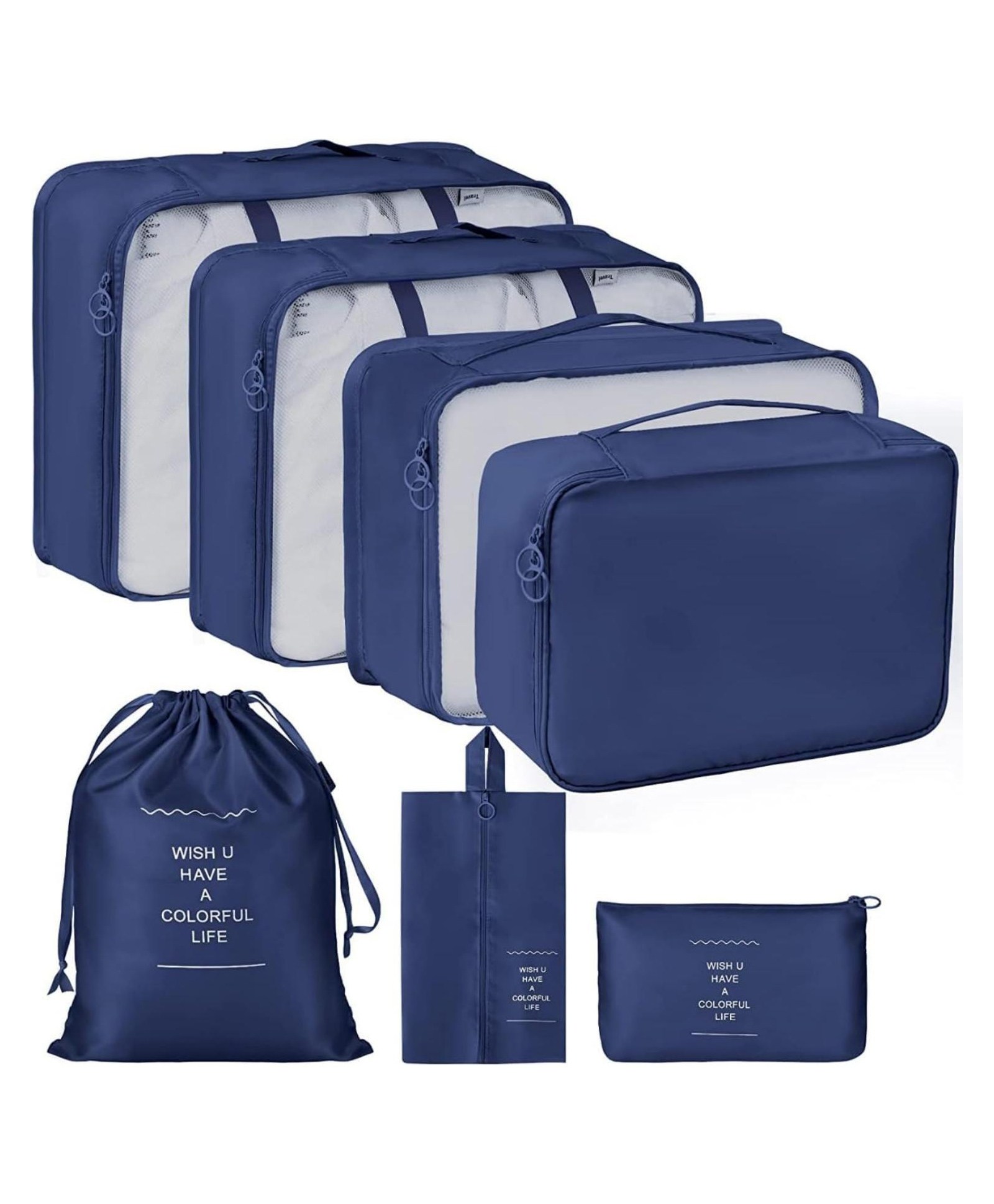 Awestuffs 7 Set Packing Cubes for Travel, Travel Organizer for Suitcase, Luggage, Travel Bags for Carry on, Waterproof Travel Essential with Laundry Bag-picture-32
