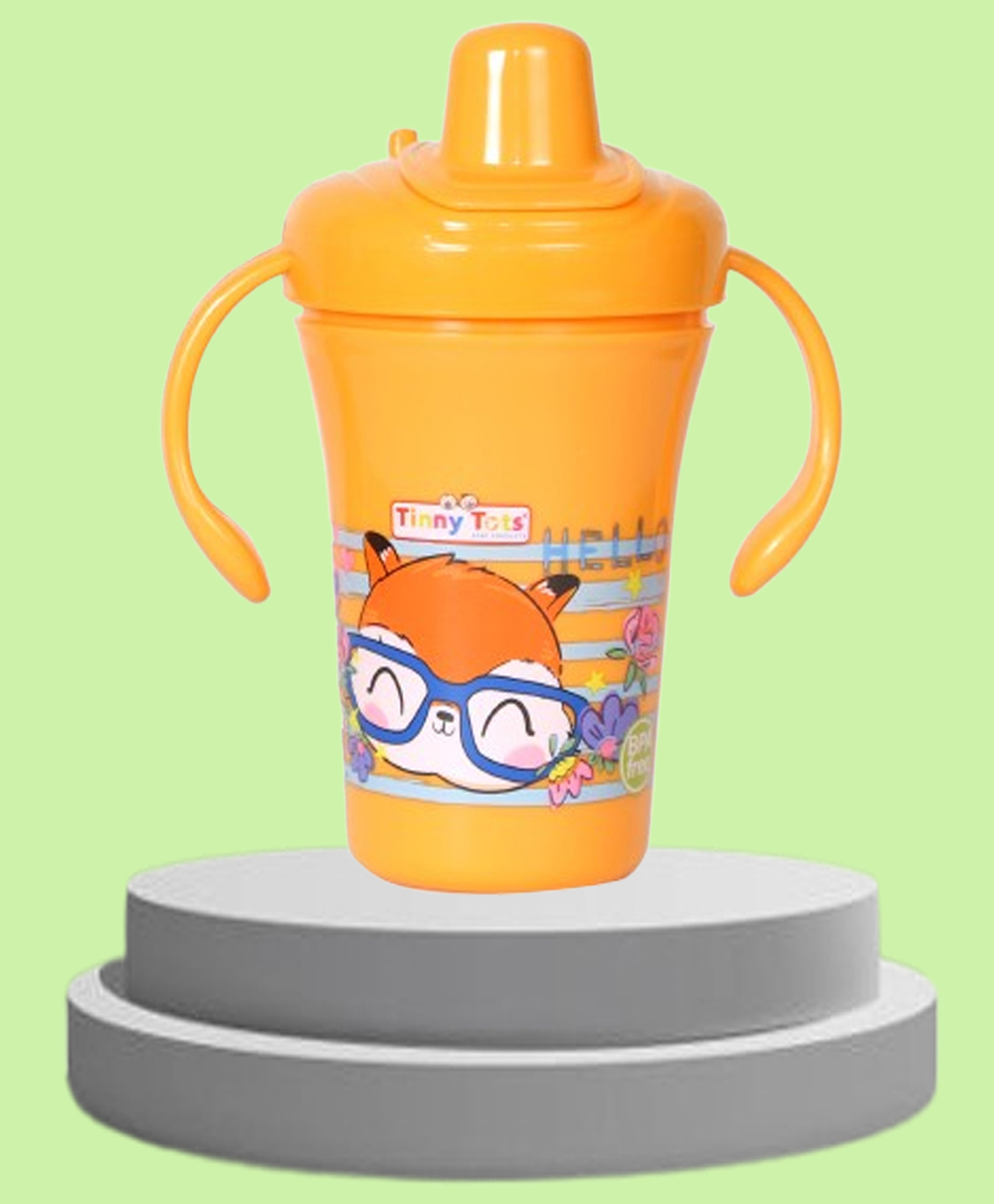 Tinny Tots Baby Unbreakable Sippy Cup Learning Sipper Feeding Feeder Spout BPA Free Bottle - (250 ml, RED)-image-34