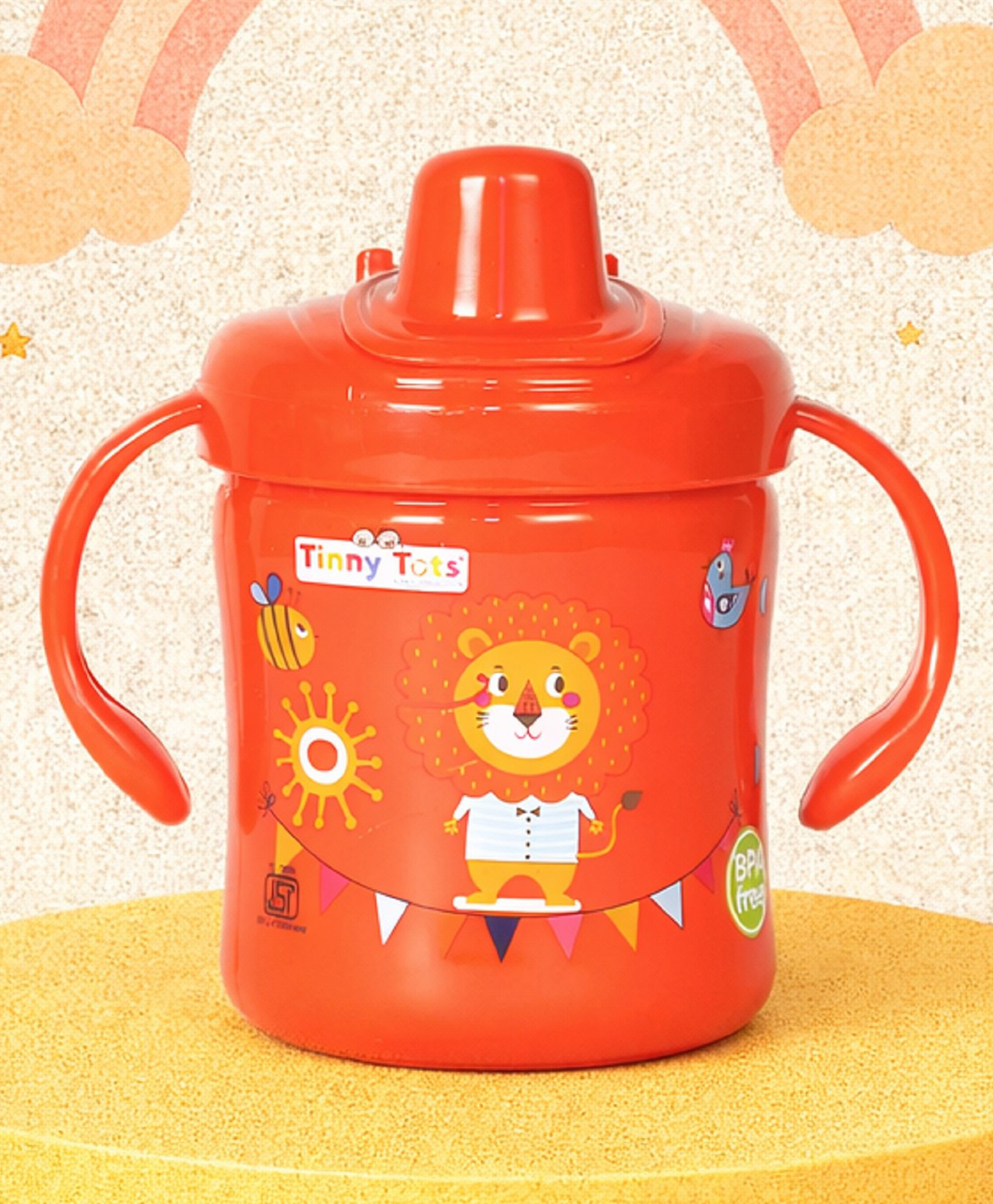 Tinny Tots Baby Unbreakable Sippy Cup Learning Sipper Feeding Feeder Spout BPA Free Bottle - (125 ml, RED)-image-33