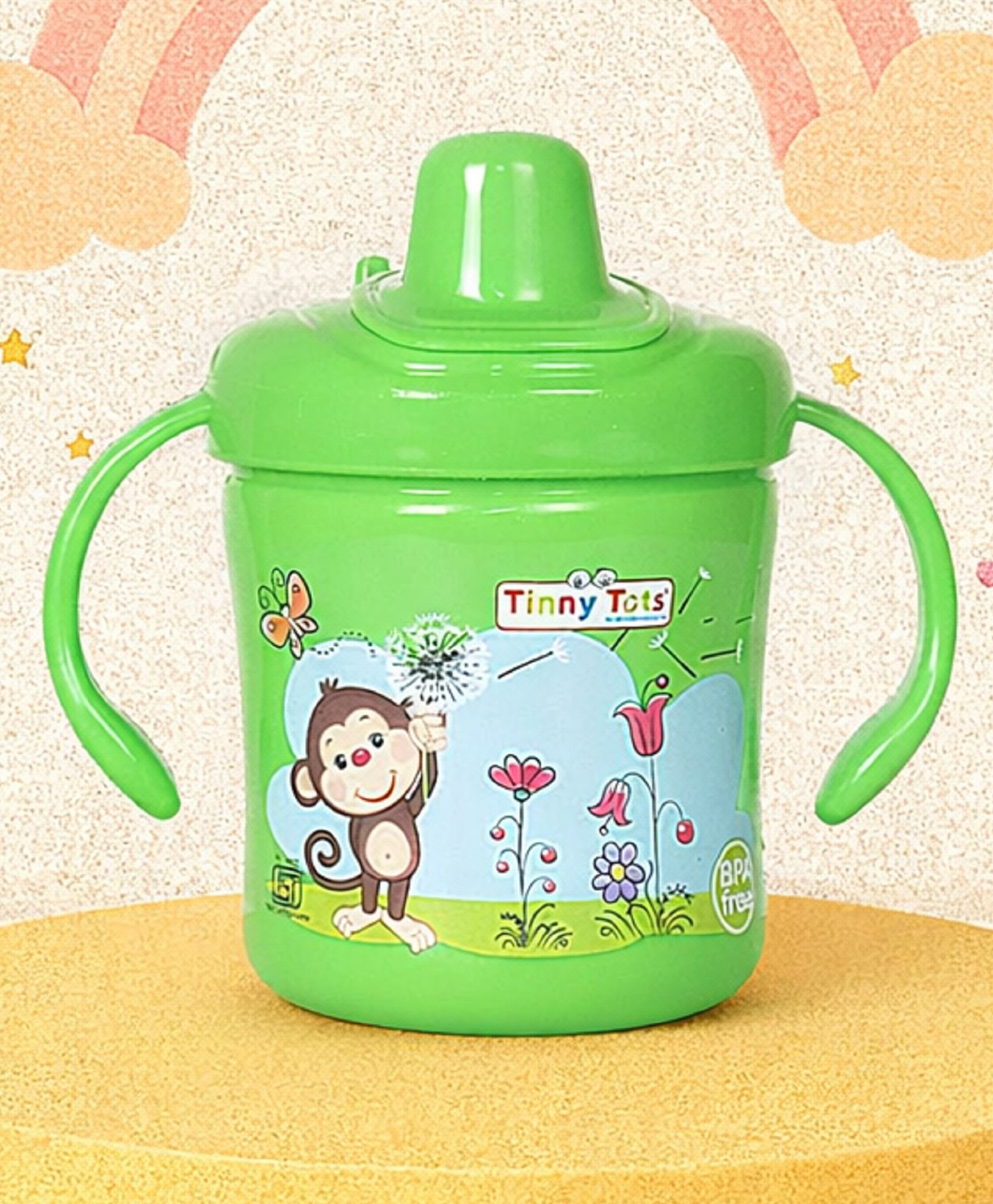 Tinny Tots Baby Unbreakable Sippy Cup Learning Sipper Feeding Feeder Spout BPA Free Bottle - (125 ml, GREEN)-image-6