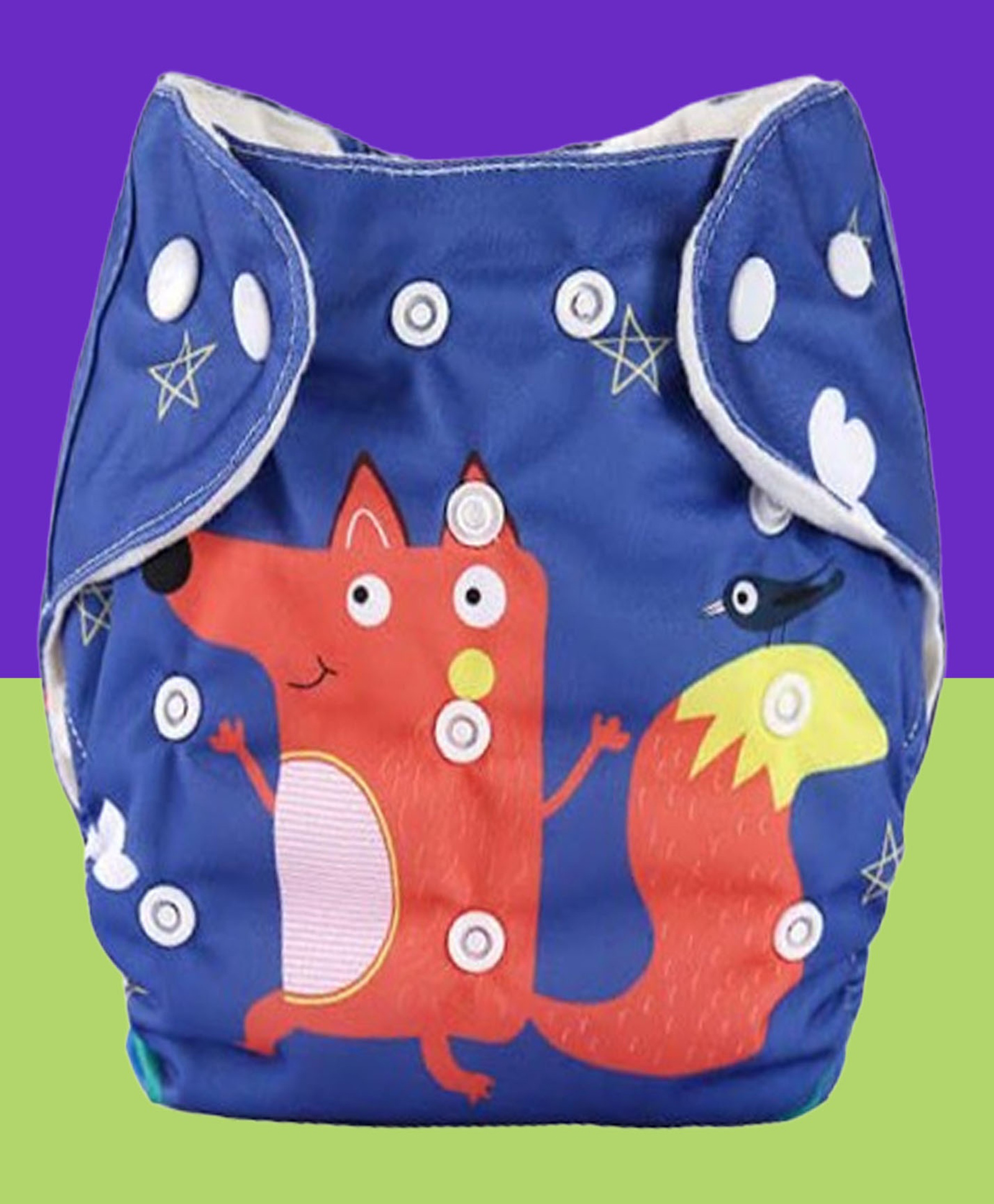 The Cheeky Kidzz Baby Pocket Printed Wolf Cloth Diapers With Insert Reusable Cloth Diapers Washable Fitted Diapers One Size Reusable for Baby Girls and Boys (0-24 MONTHS)-image-27