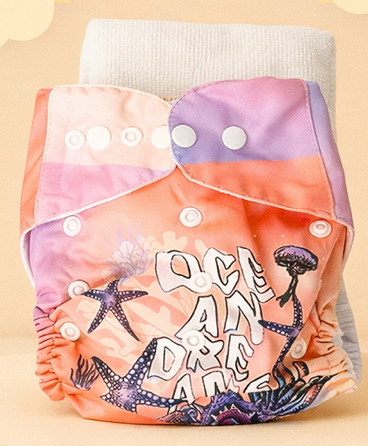 The Cheeky Kidzz Baby Pocket Printed Pink Star Diapers With Insert Reusable Cloth Diapers Washable Fitted Diapers One Size Reusable for Baby Girls and Boys (0-24 MONTHS)-image-27
