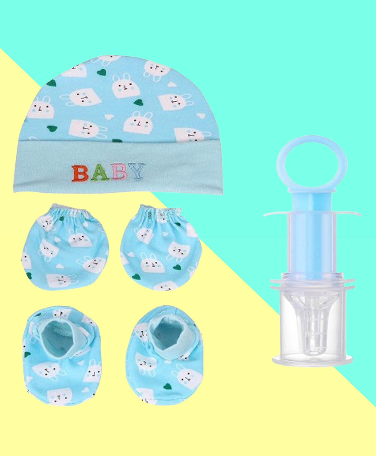 The Cheeky Kidzz Baby Multi-Functional Baby Smart Medicine Needle Dropper BPA Free with Essential Cap Mitten Set(0-4 Months)-image-28