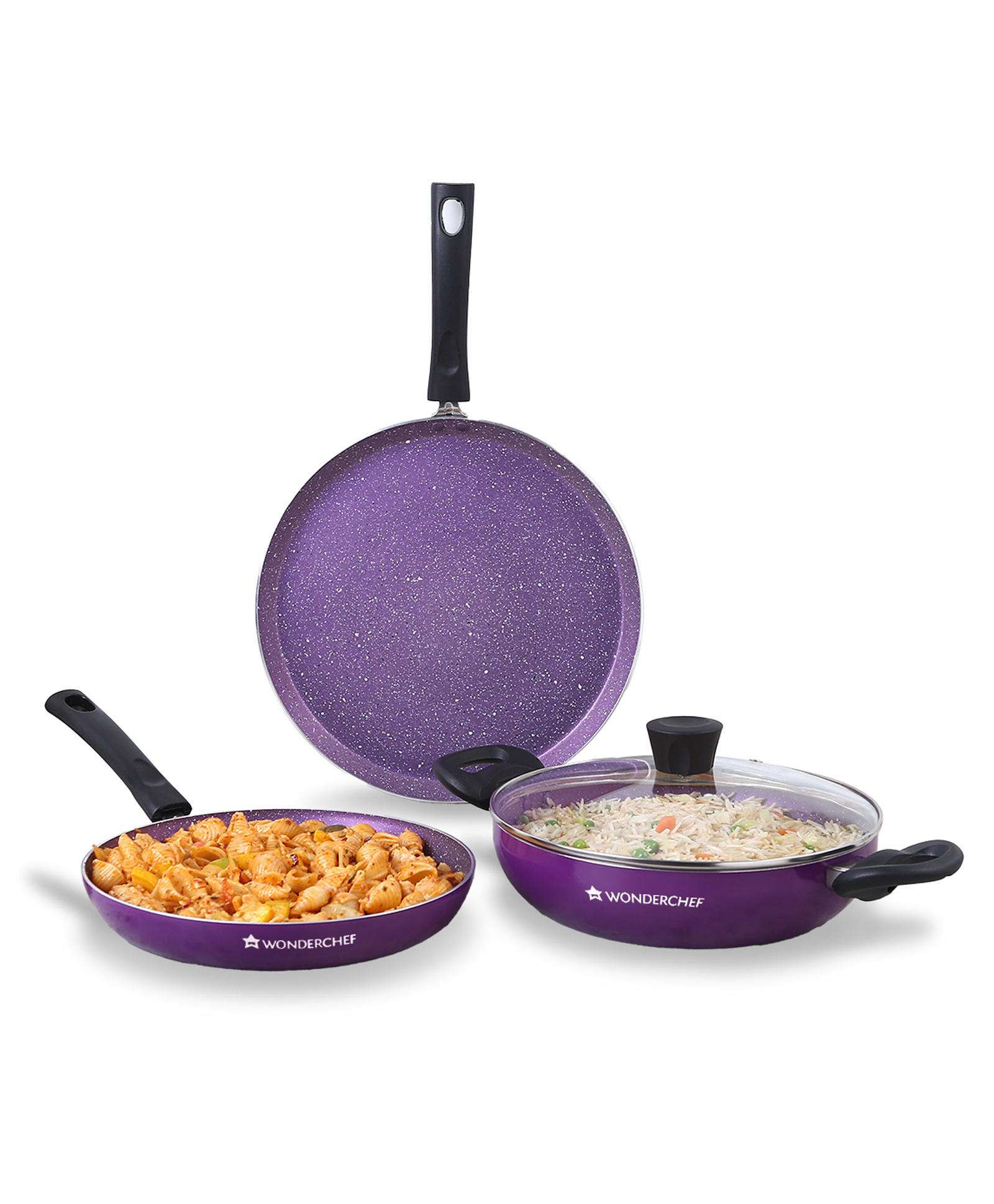 Wonderchef Tivoli Cookware Set - Purple-image-0