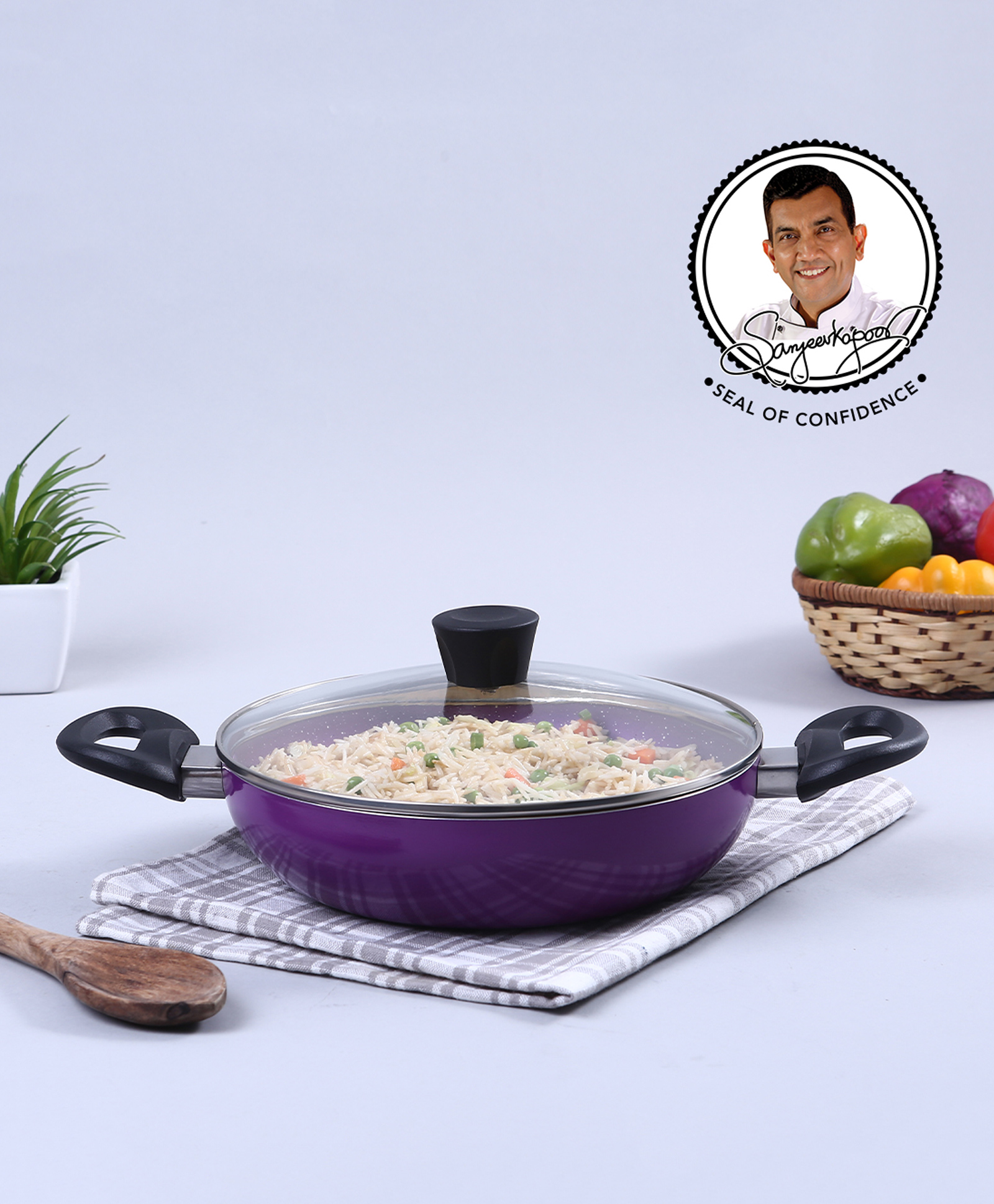 Wonderchef Tivoli Kadhai 24 cm - Purple-picture-38