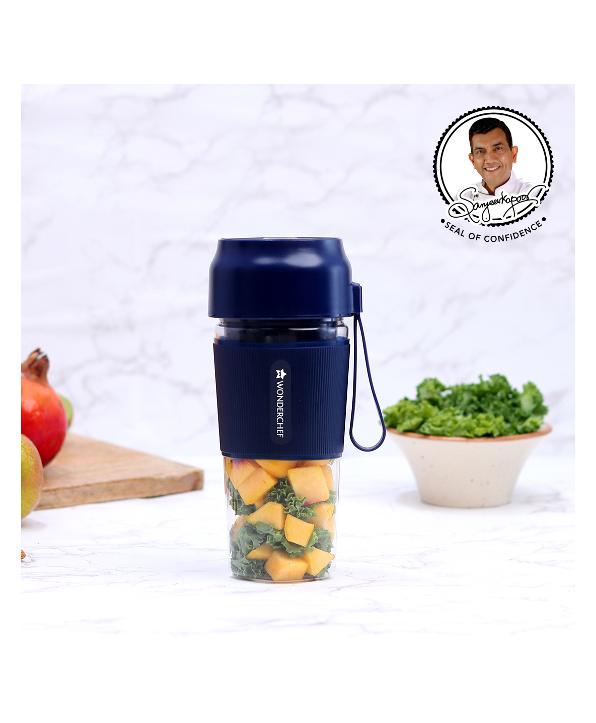 Wonderchef Nutri-Cup Portable Blender 300 ml with USB Charging - Blue-image-12