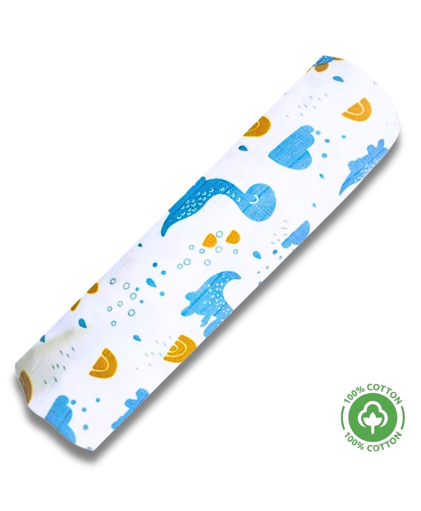 LazyToddler Multipurpose Swaddle Wrap 100% MuslinSingle Pc Fish Print- Multicolour-image-8