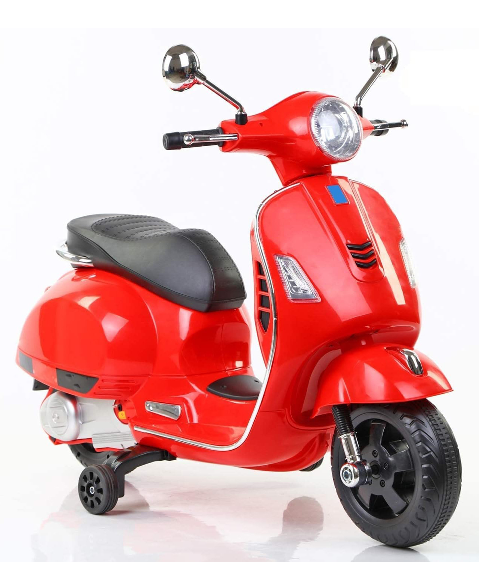 SRECAP Vespa 12V Battery Operated Rechargeable Ride On Scooter - Red-image-49