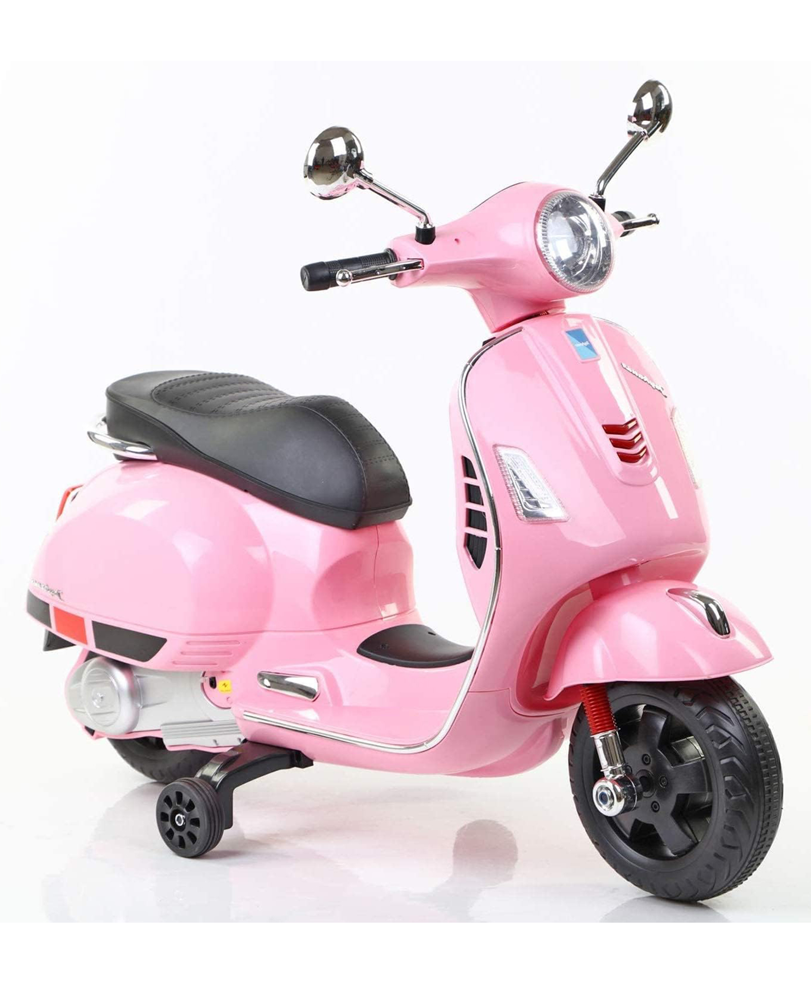 SRECAP Vespa 12V Battery Operated Rechargeable Ride On Scooter - Red-image-12