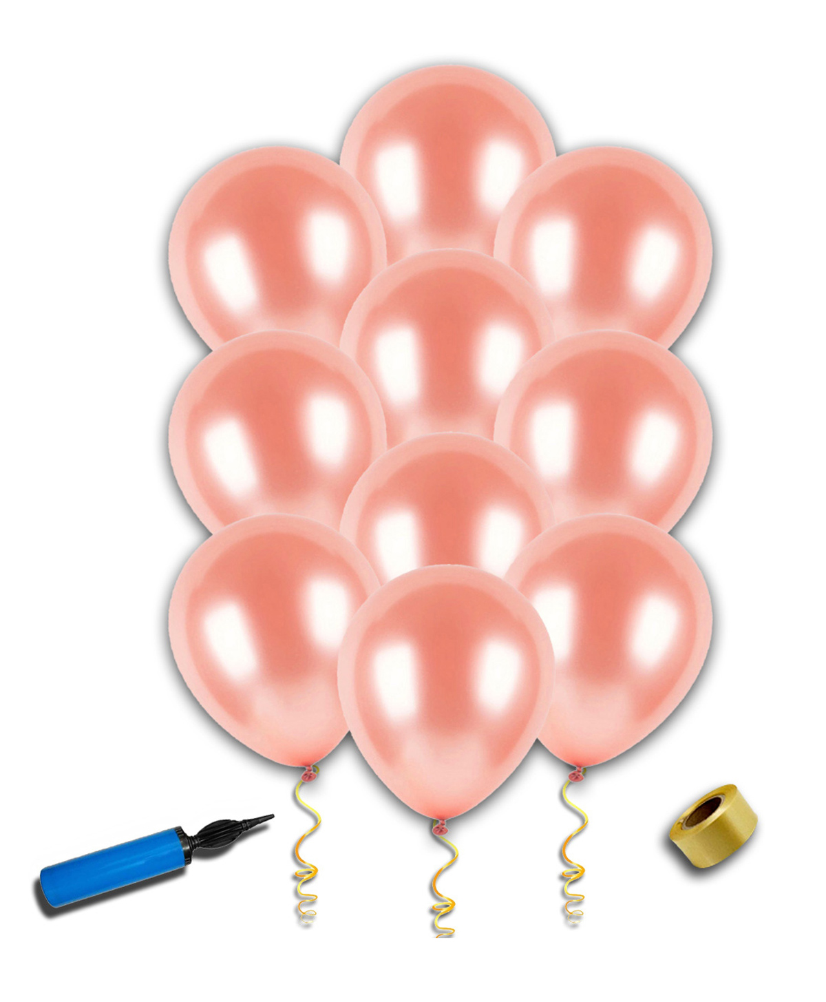 Decor Mantra Metalic Balloons with Manual Hand Balloon Pump for Birthday Party Decoration and Baby Shower Celebartion - Rose Gold - Pack of 52-image-49