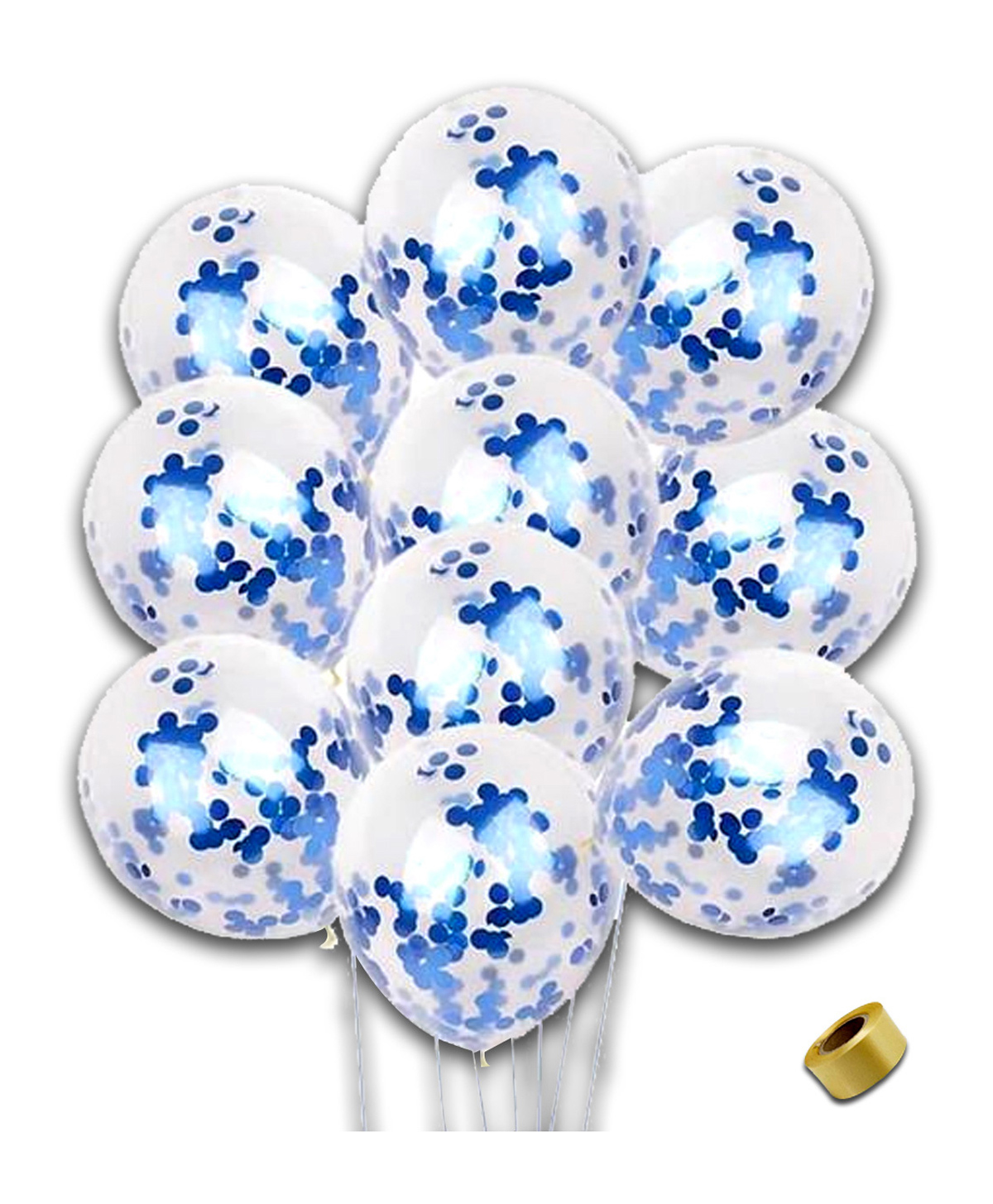 Decor Mantra Confetti Balloons with Curling Ribbon for Birthday Party Decoration and Baby Shower Celebartion - Blue - Pack of 11-image-44