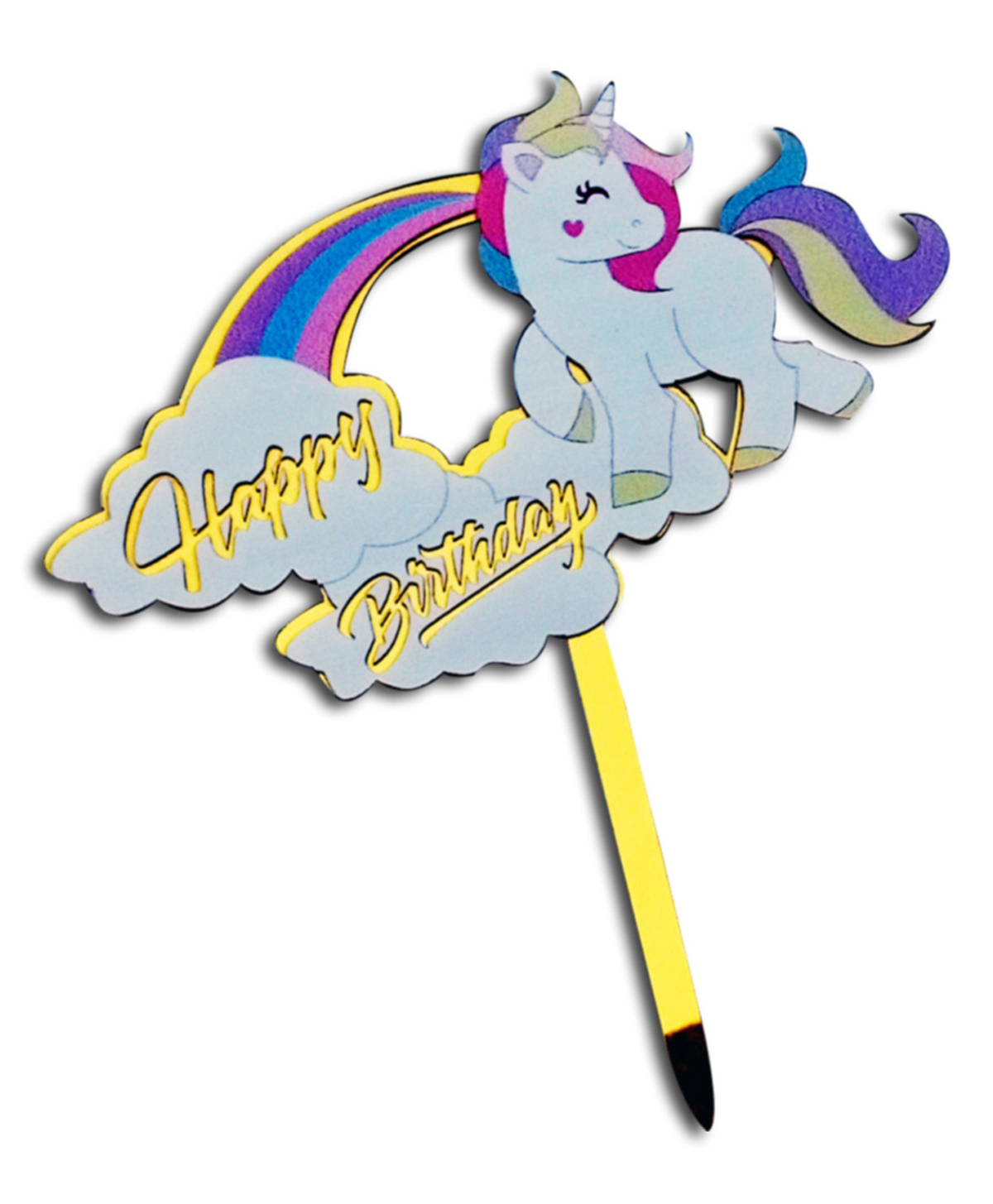 Decor Mantra Happy Birthday Unicorn Theme Cake Topper Is Perfect for Every Birthday Bash - Multi Color - Pack of 1-image-26