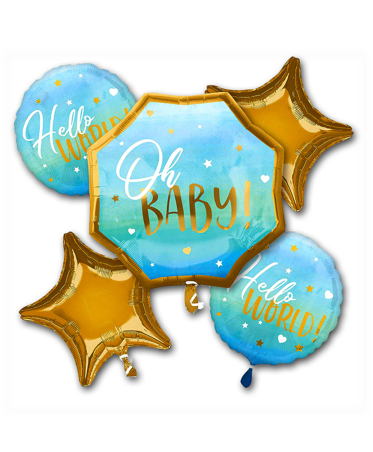 Decor Mantra oh baby printed foil balloon for baby shower decoration - Blue - Pack of 5-image-48