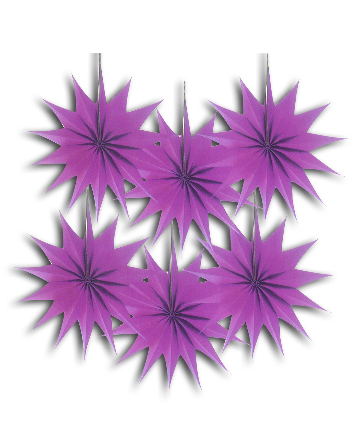 Decor Mantra star shape decorative paper fan for birthday & baby shower decoration- Purple - Pack of 6-image-3