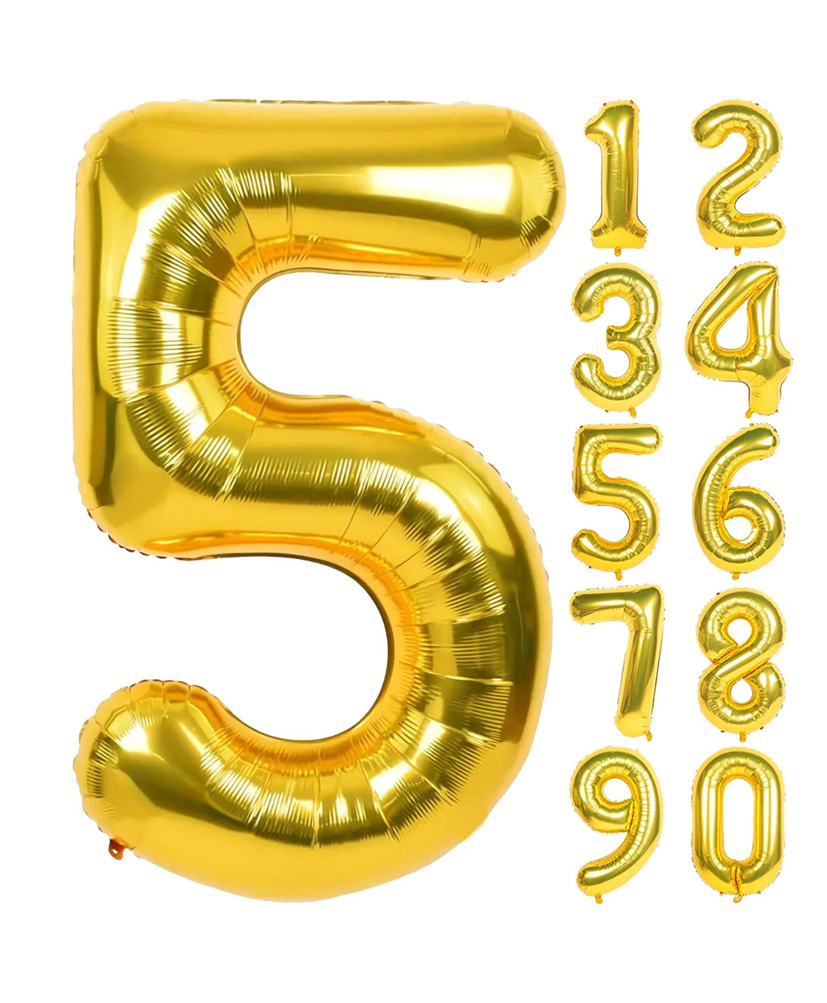 Decor Mantra 16 inch 5 number foil balloon perfect for birthday decoration and special occasions - Gold - Pack of 1-picture-28
